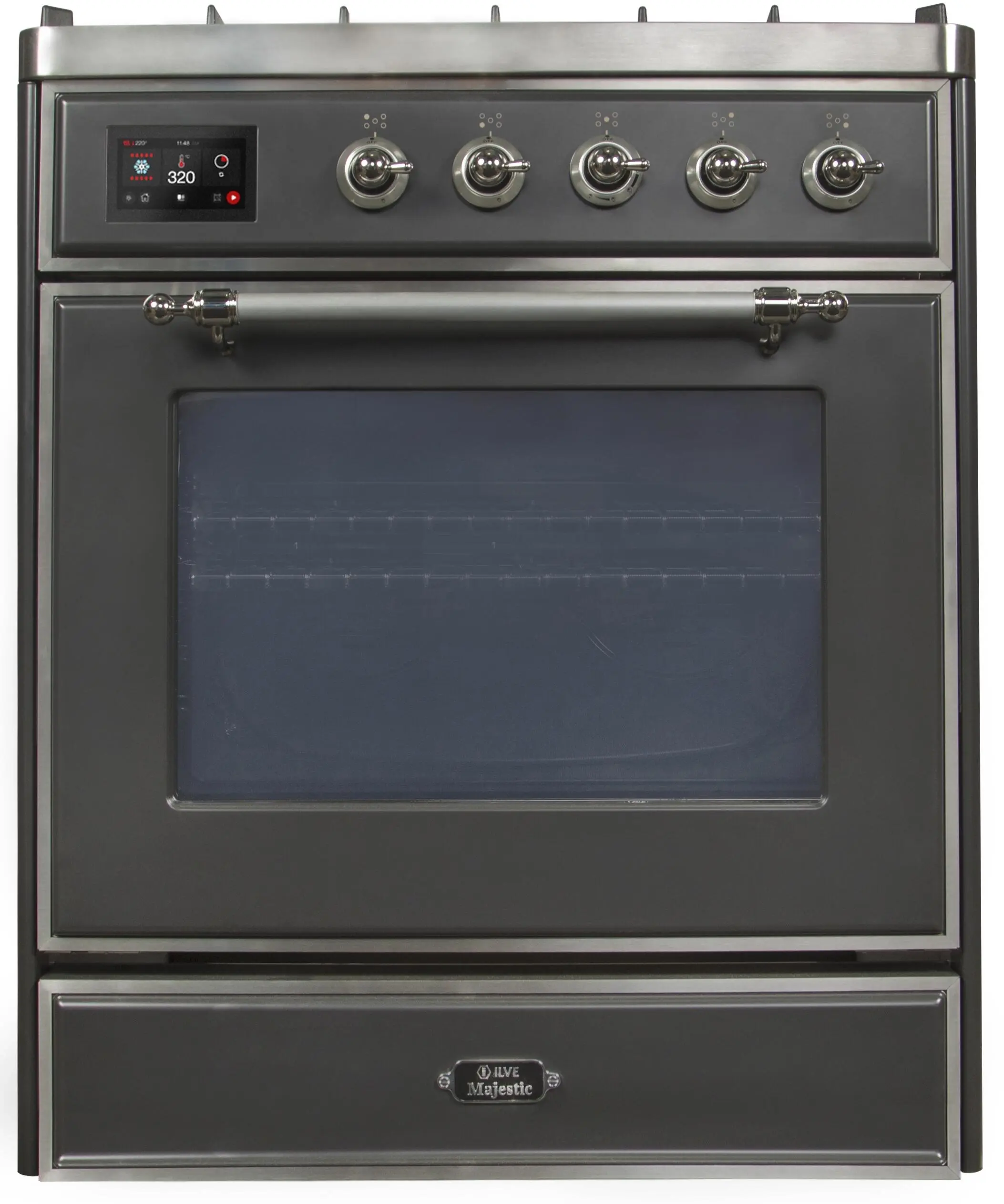 Ilve UM30DNE3MGCLP Liquid Propane In Matte Graphite W/ Chrome Trim