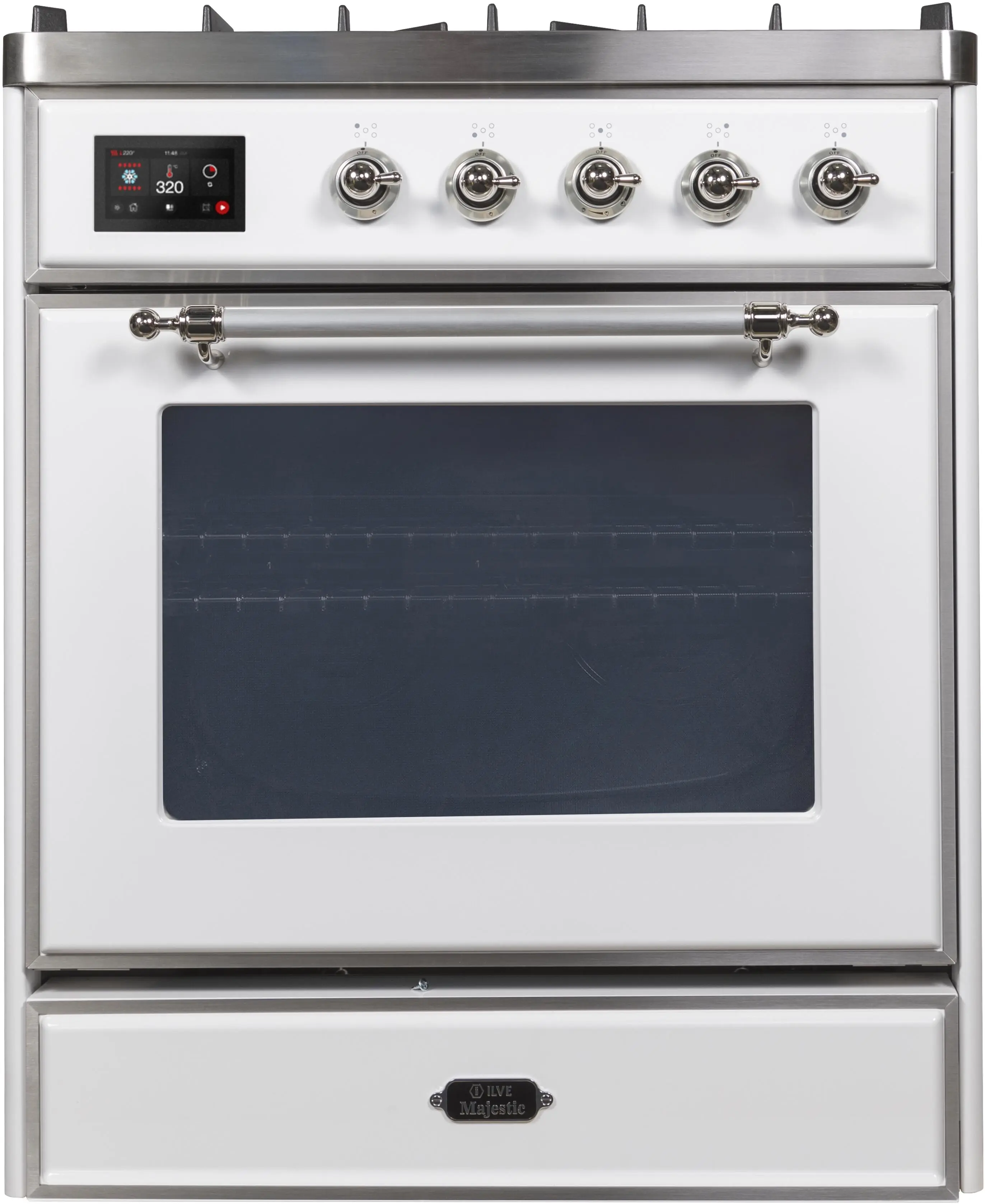 Ilve UM30DNE3WHCLP Liquid Propane In White W/ Chrome Trim