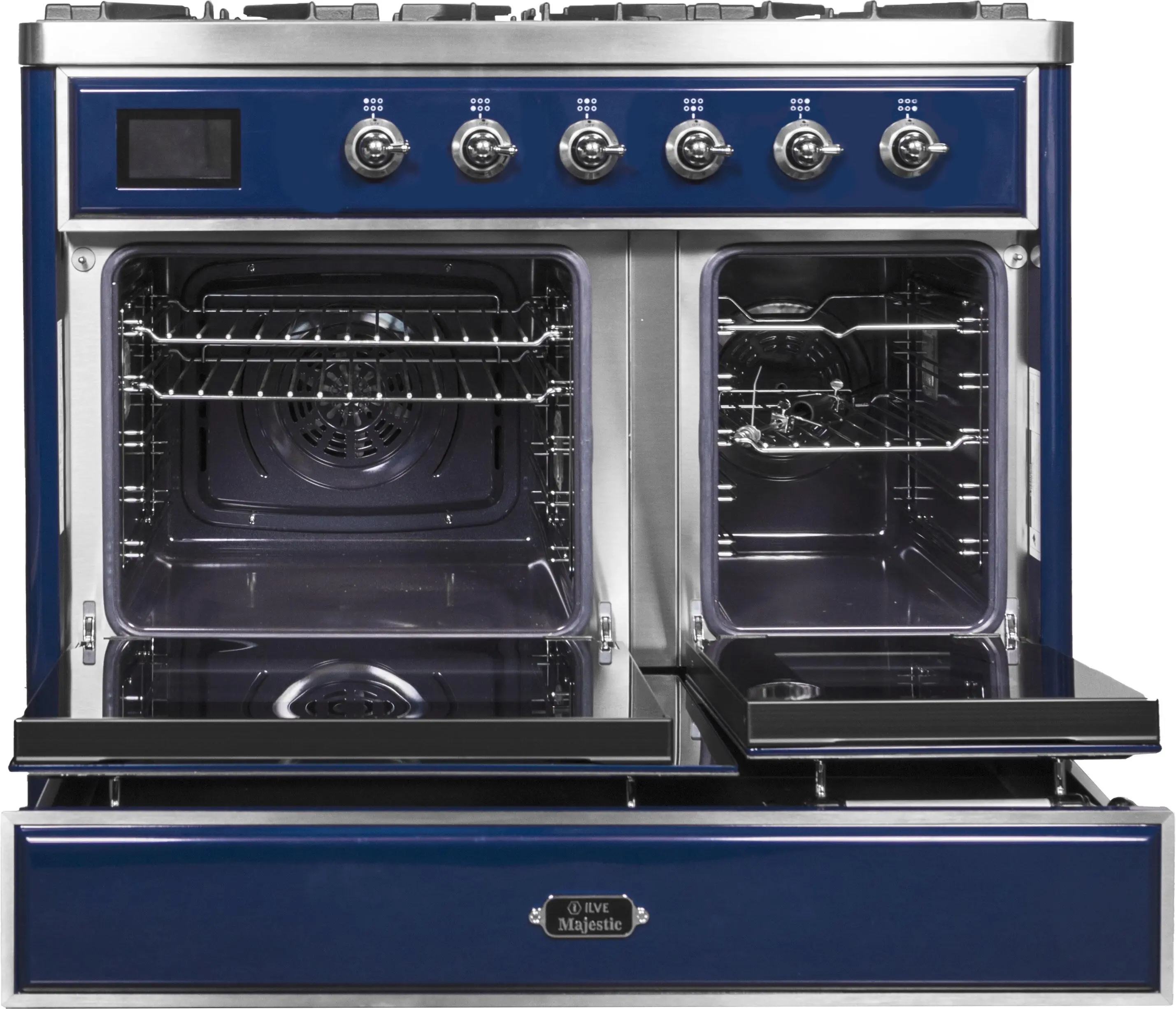Ilve UMD10FDNS3MBCLP Liquid Propane In Midnight Blue W/ Chrome Trim