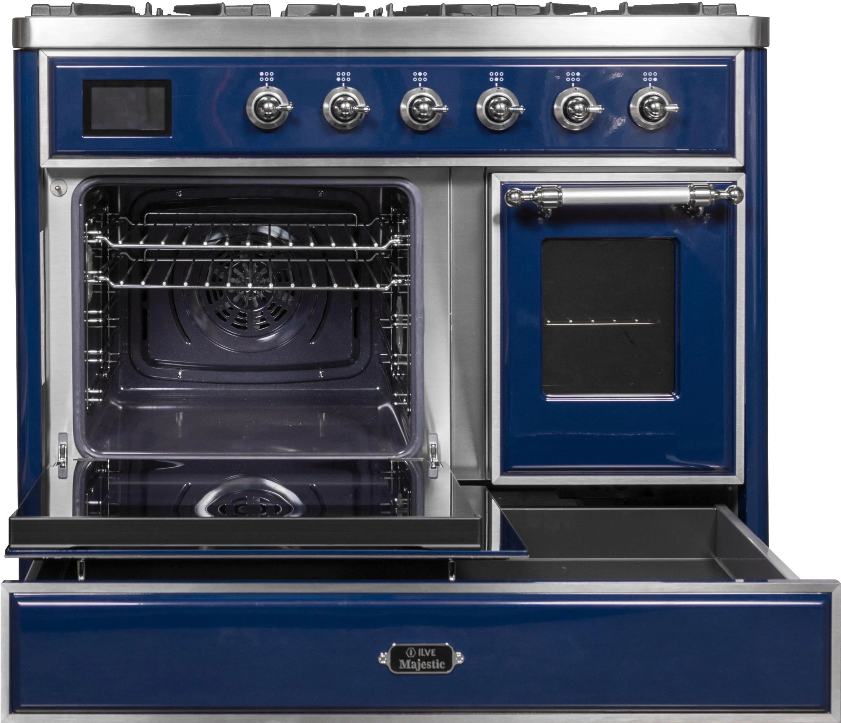 Ilve UMD10FDNS3MBCLP Liquid Propane In Midnight Blue W/ Chrome Trim