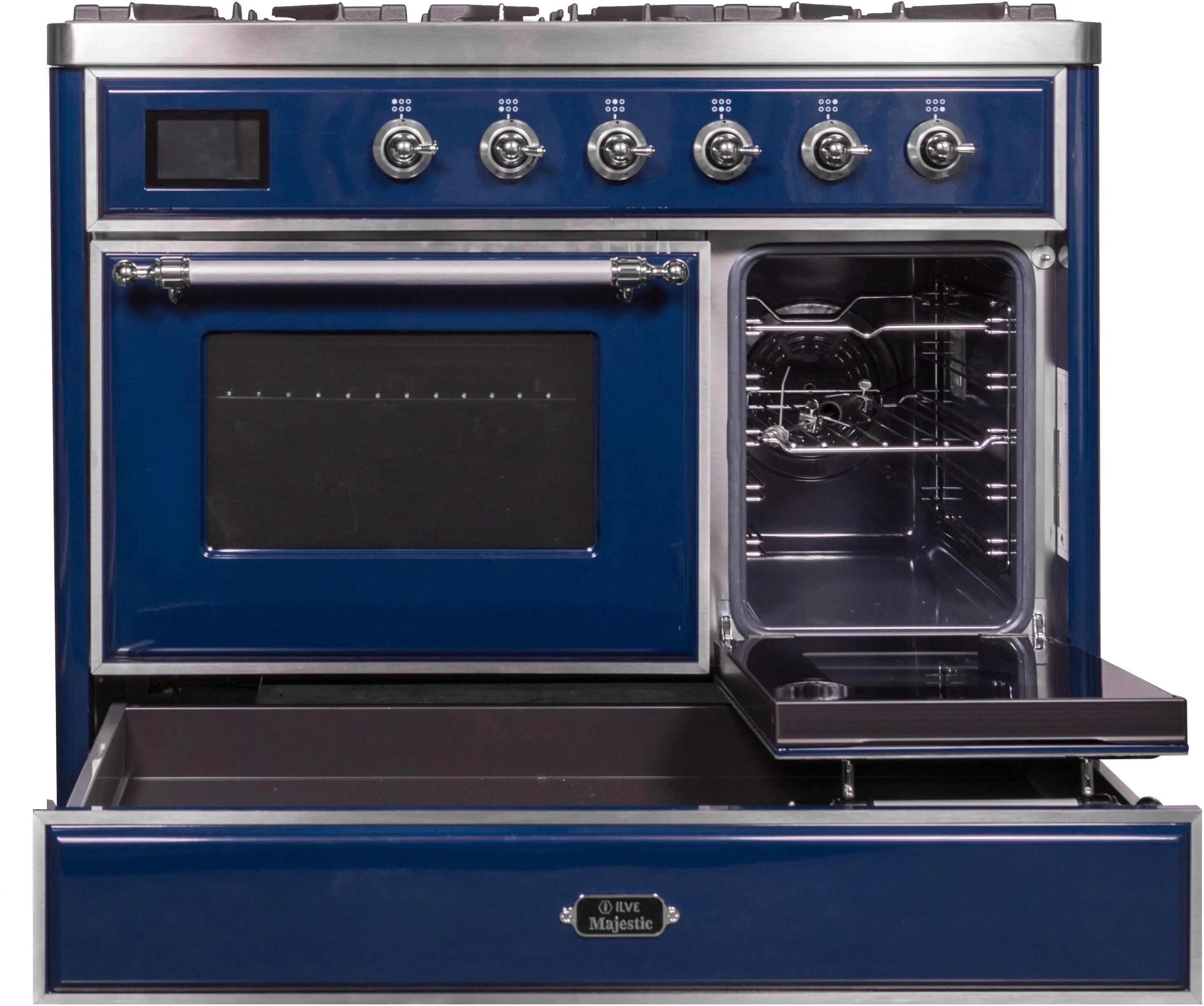 Ilve UMD10FDNS3MBCLP Liquid Propane In Midnight Blue W/ Chrome Trim
