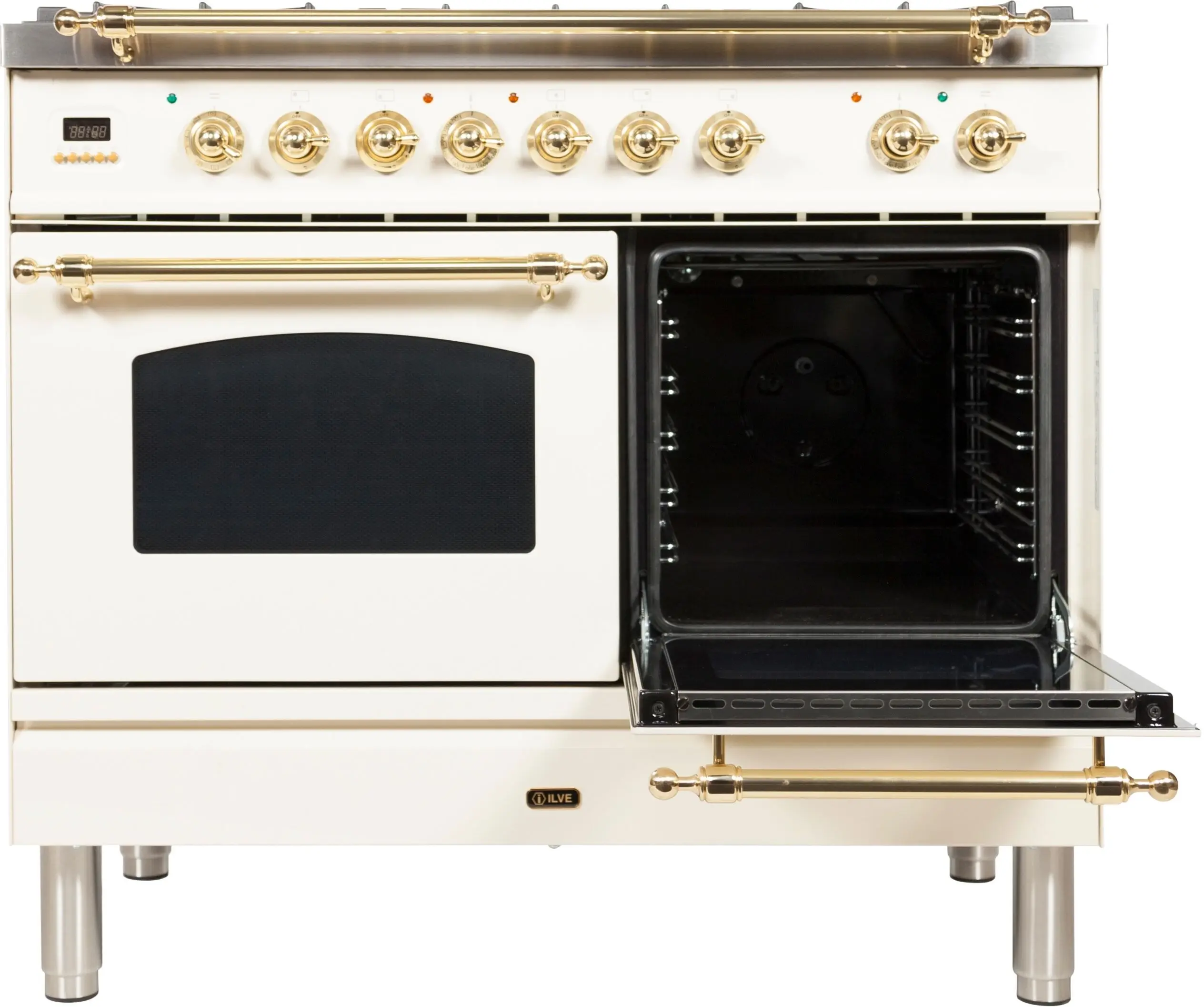 Ilve UPDN100FDMPALP Liquid Propane In Antique White W/ Brass Trim