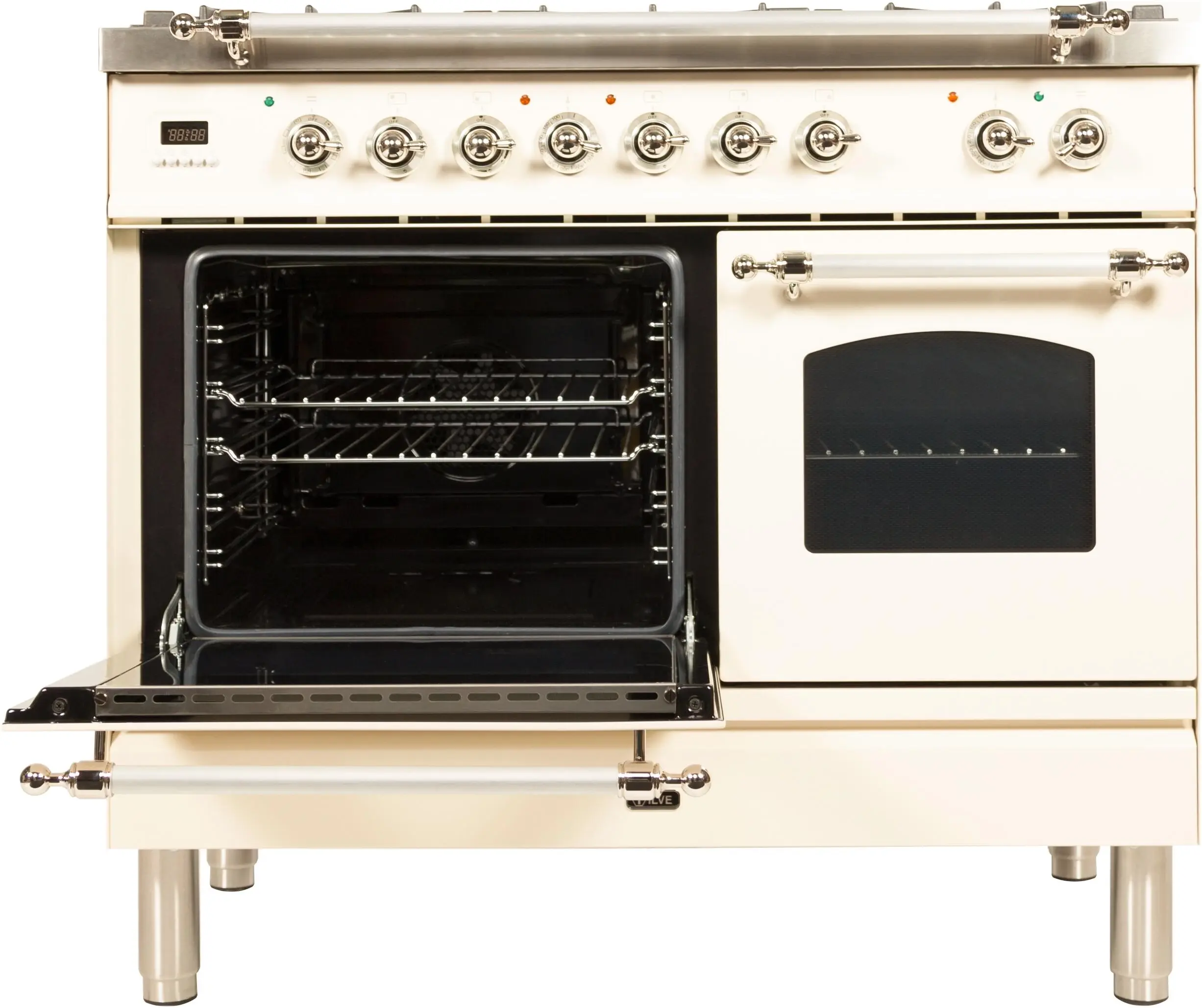 Ilve UPDN100FDMPAXLP Liquid Propane In Blue Grey W/ Chrome Trim