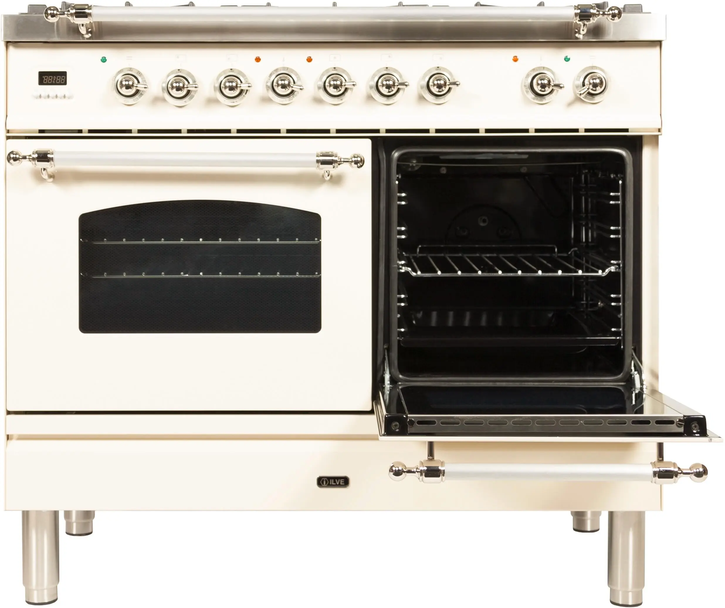 Ilve UPDN100FDMPAXLP Liquid Propane In Blue Grey W/ Chrome Trim