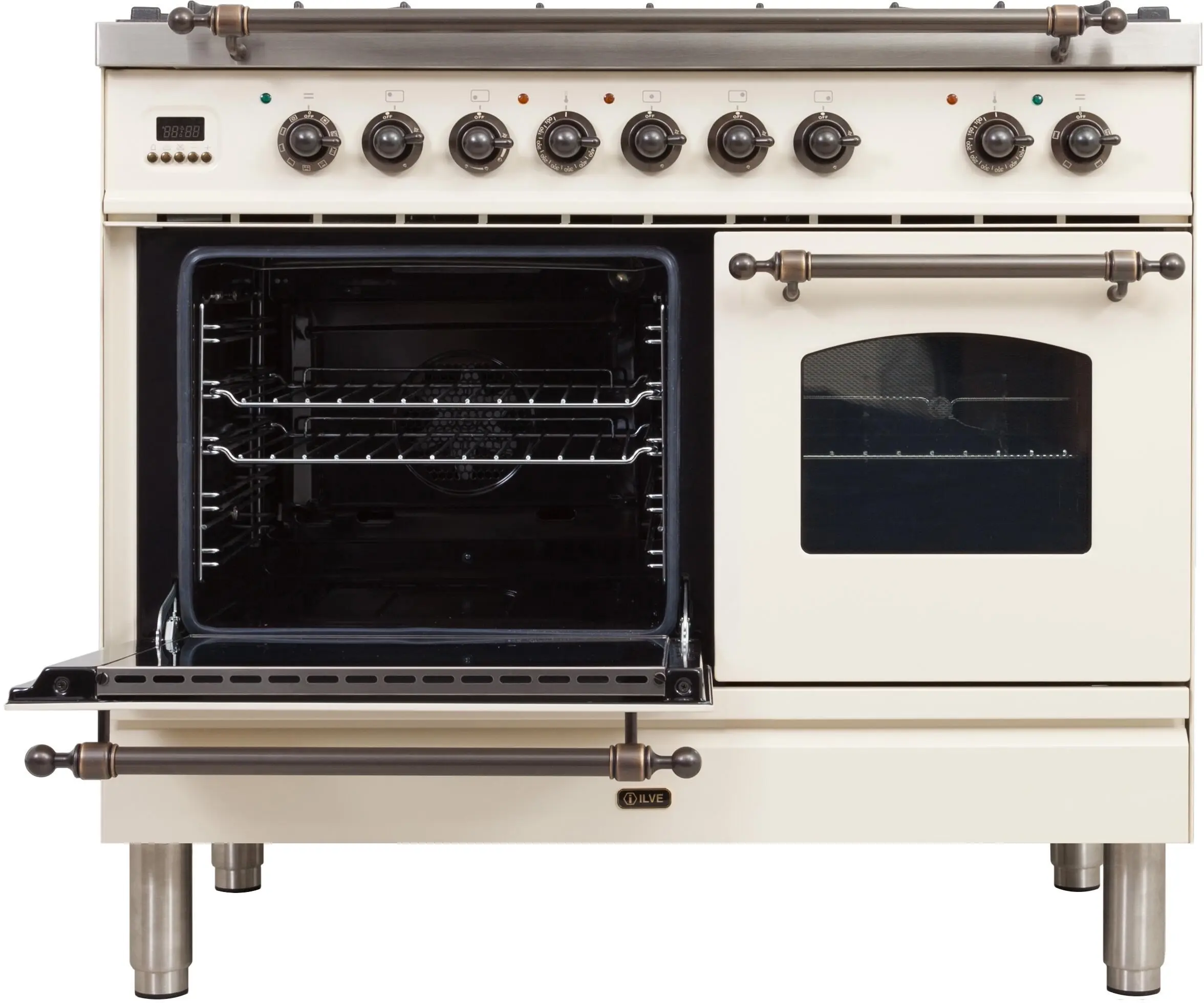 Ilve UPDN100FDMPAYLP Liquid Propane In Antique White W/ Bronze Trim