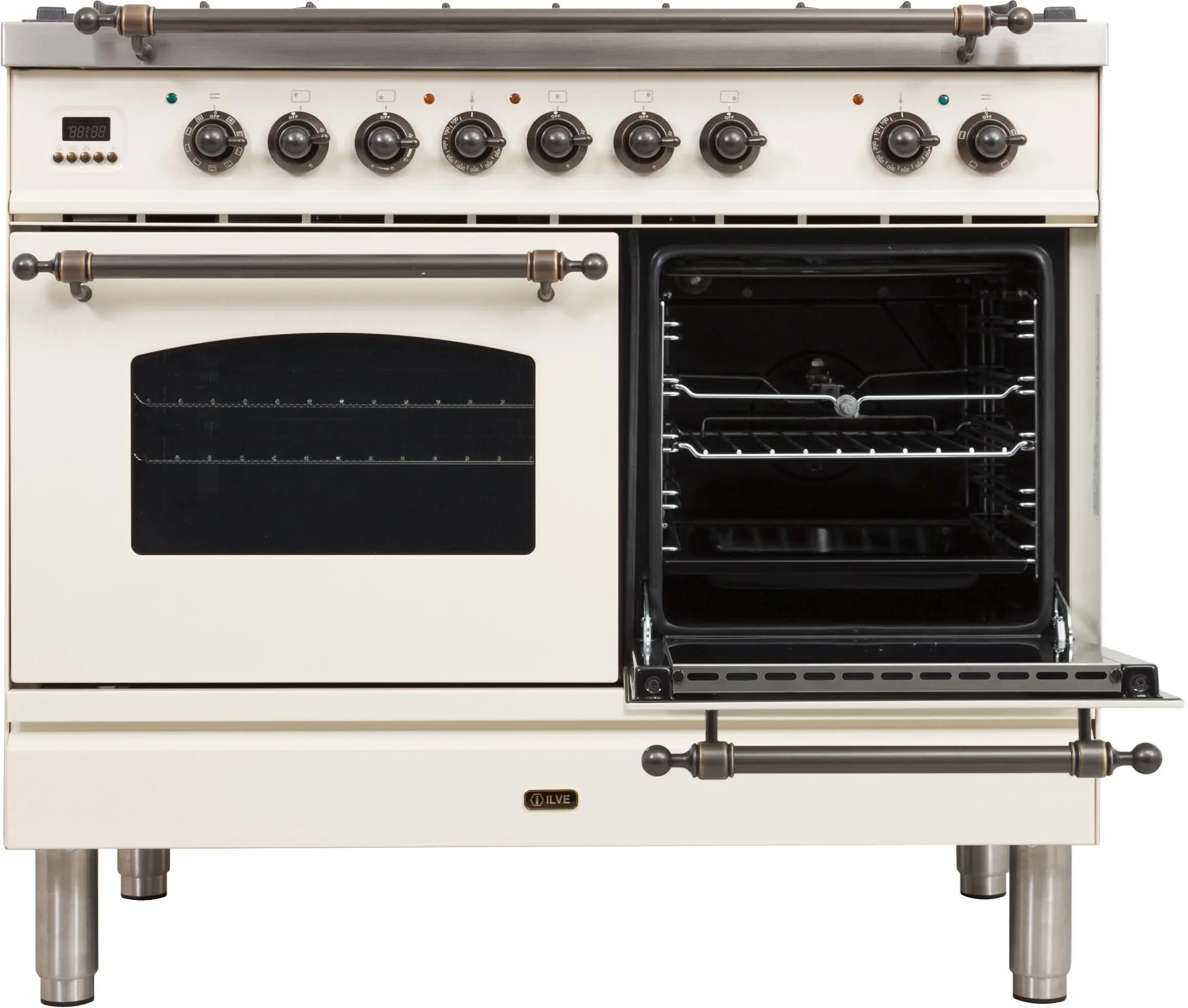 Ilve UPDN100FDMPAYLP Liquid Propane In Antique White W/ Bronze Trim