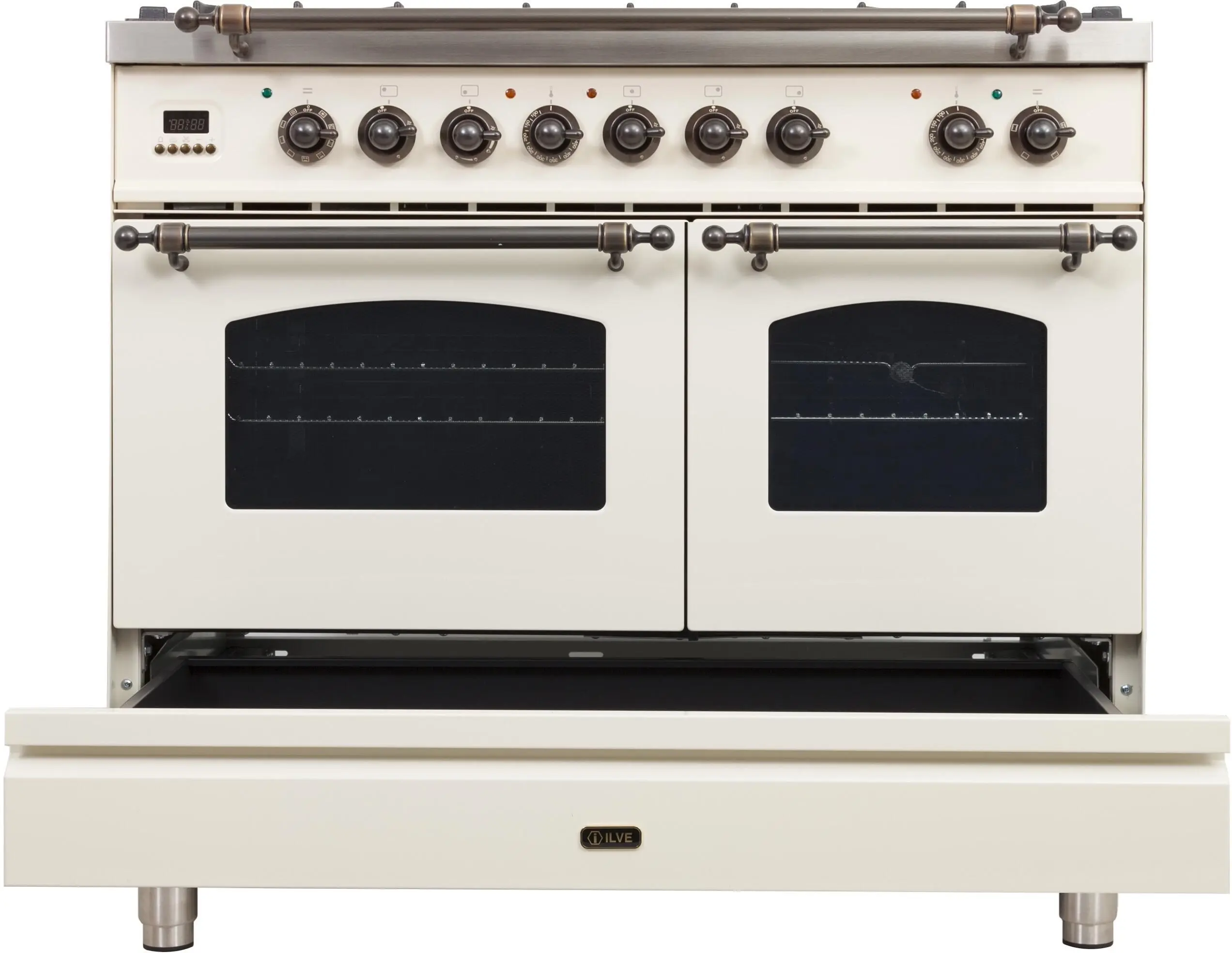 Ilve UPDN100FDMPAYLP Liquid Propane In Antique White W/ Bronze Trim