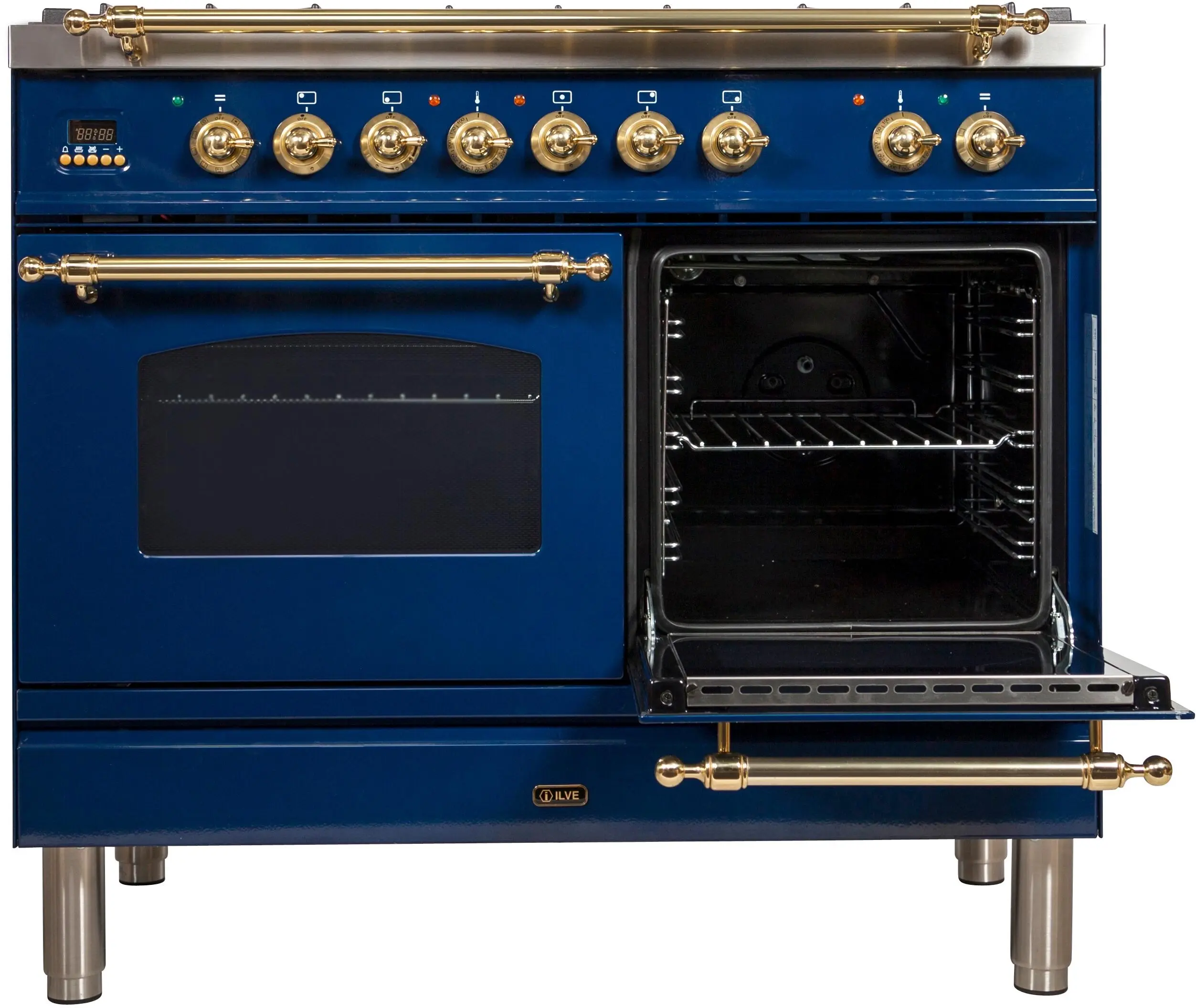 Ilve UPDN100FDMPBLLP Liquid Propane In Midnight Blue W/ Brass Trim