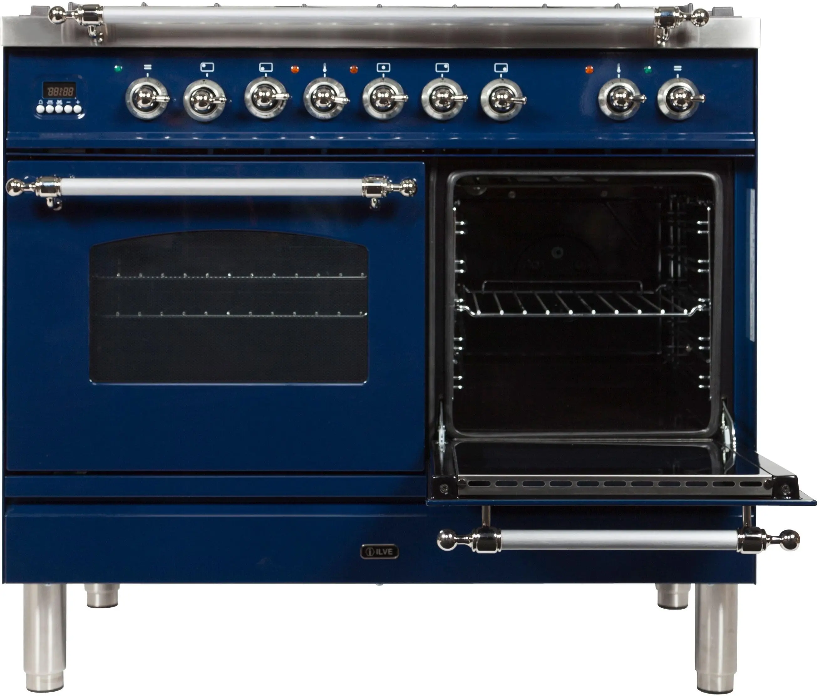 Ilve UPDN100FDMPBLXLP Liquid Propane In Midnight Blue W/ Chrome Trim