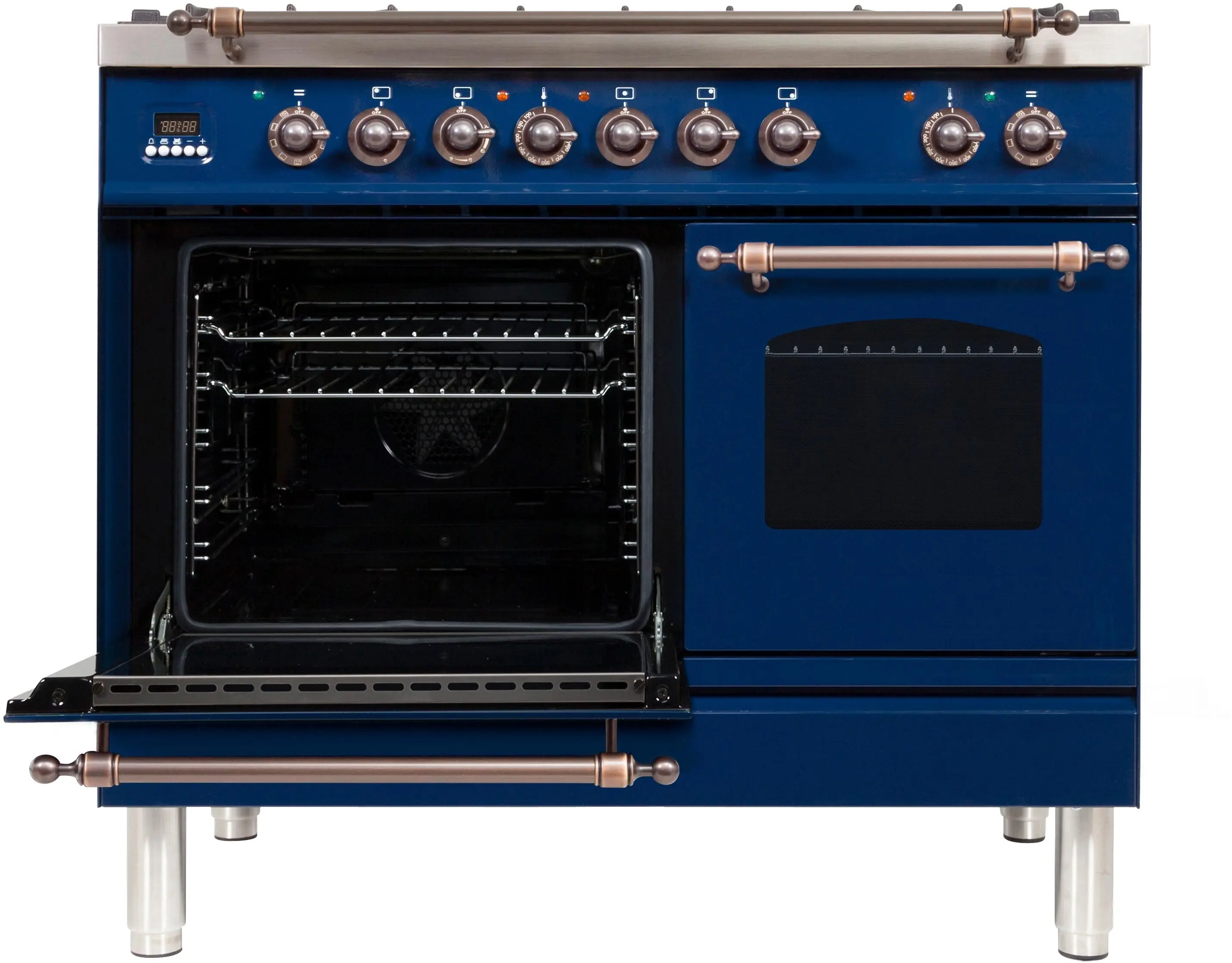 Ilve UPDN100FDMPBLYLP Liquid Propane In Midnight Blue W/ Bronze Trim
