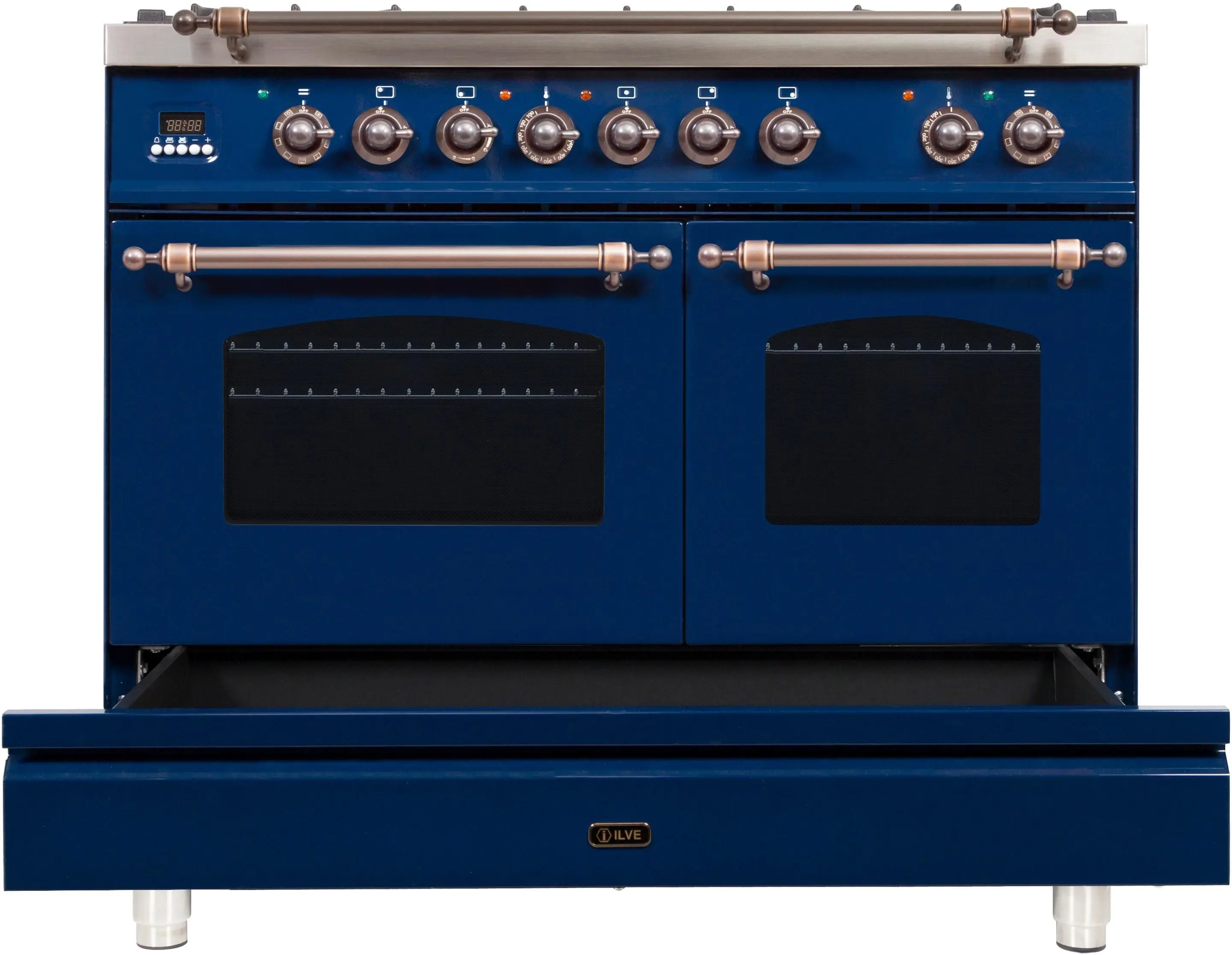Ilve UPDN100FDMPBLYLP Liquid Propane In Midnight Blue W/ Bronze Trim