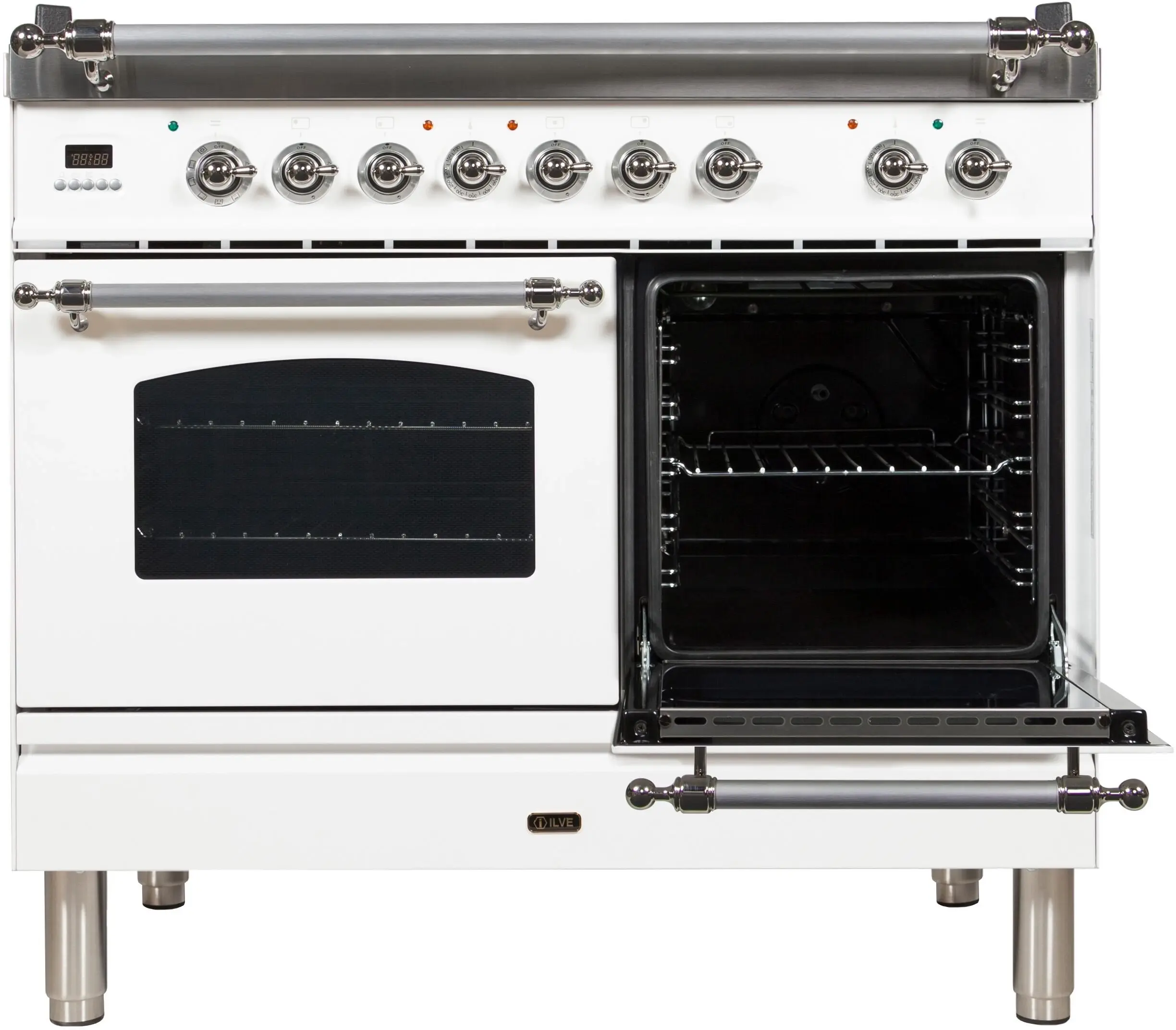 Ilve UPDN100FDMPBXLP Liquid Propane In White W/ Chrome Trim