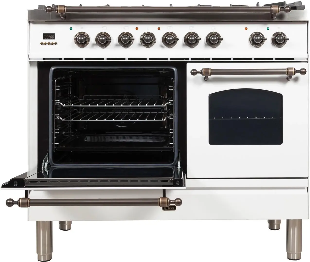 Ilve UPDN100FDMPBYLP Liquid Propane In White W/ Bronze Trim