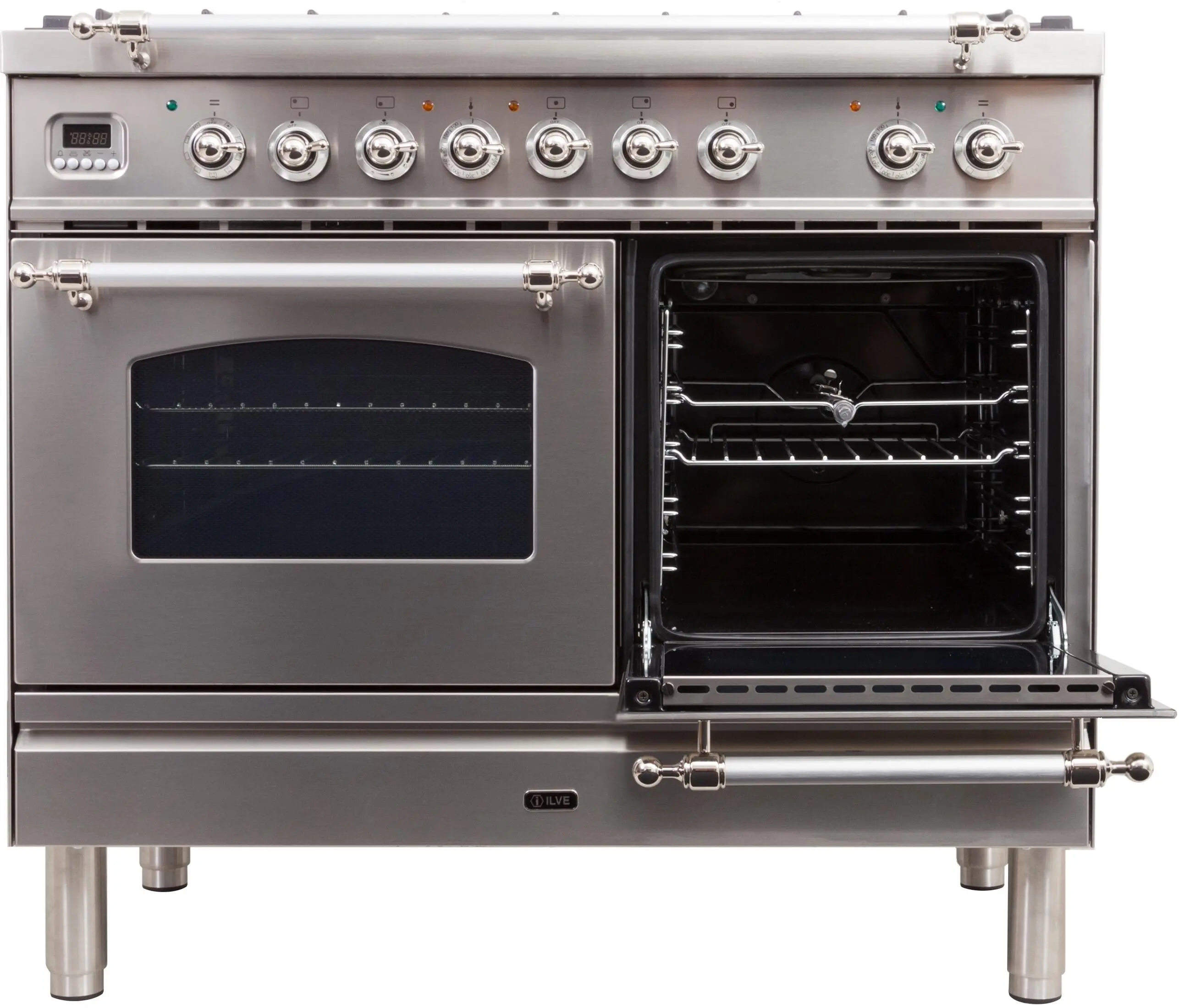 Ilve UPDN100FDMPIXLP Liquid Propane In Stainless Steel W/ Chrome Trim
