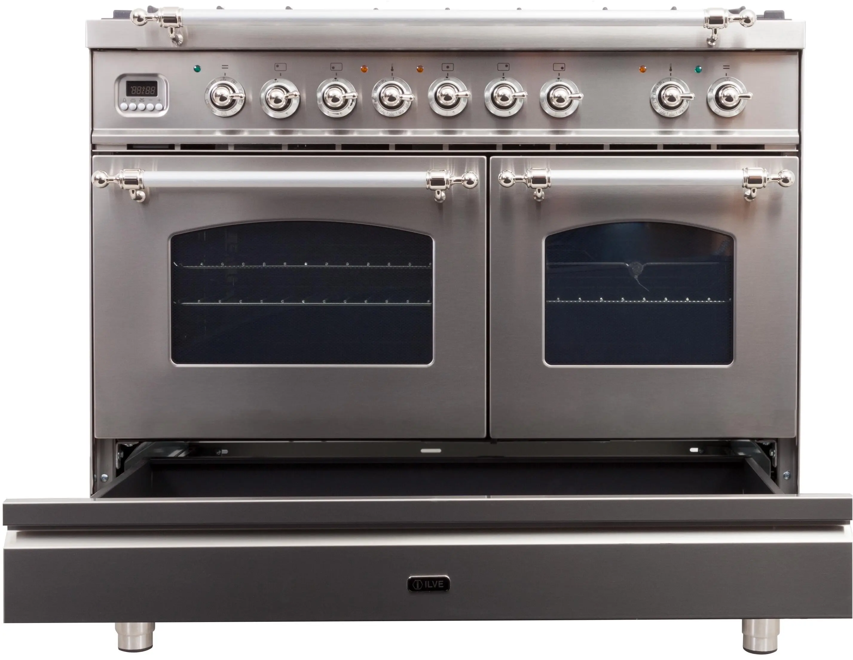 Ilve UPDN100FDMPIXLP Liquid Propane In Stainless Steel W/ Chrome Trim
