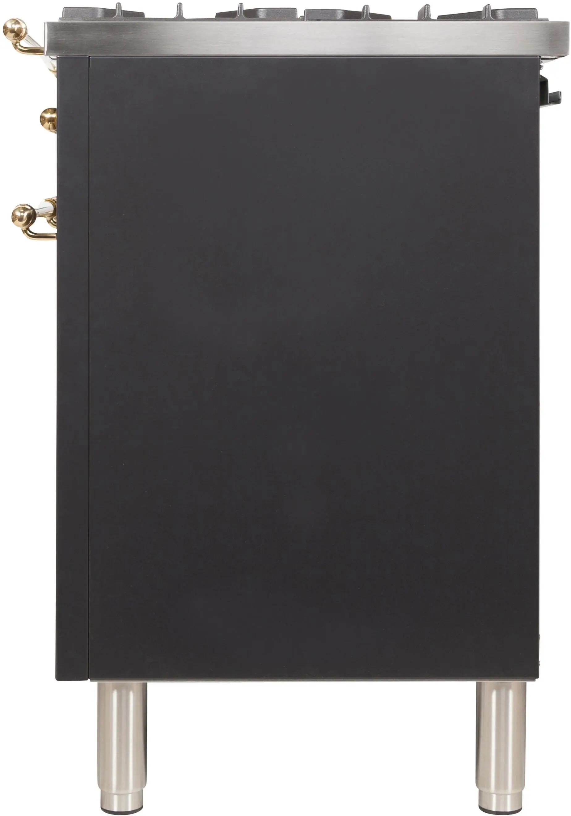 Ilve UPDN100FDMPMLP Liquid Propane In Matte Graphite W/ Brass Trim
