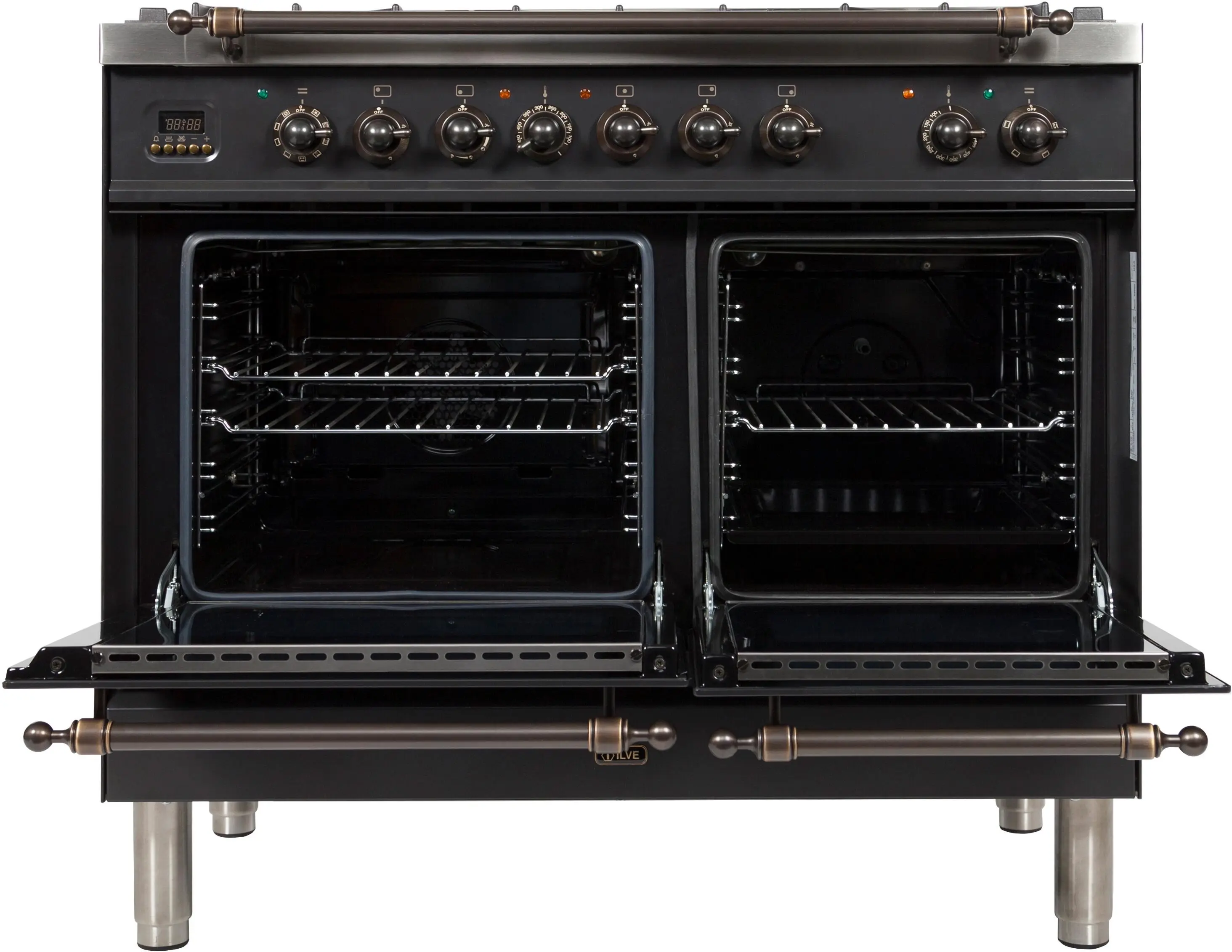 Ilve UPDN100FDMPMYLP Liquid Propane In Matte Graphite W/ Bronze Trim