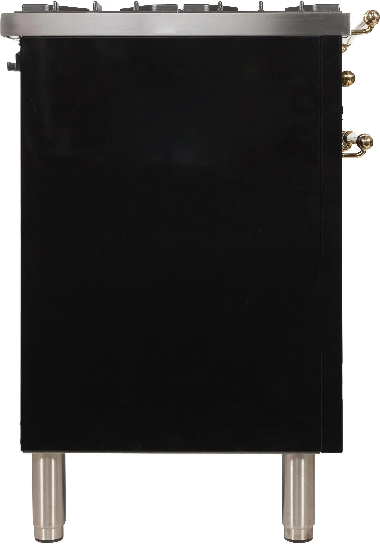 Ilve UPDN100FDMPNLP Liquid Propane In Glossy Black W/ Brass Trim