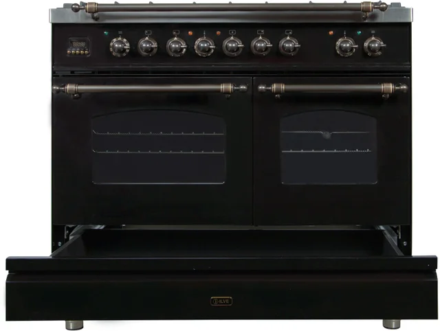 Ilve UPDN100FDMPNYLP 40" Freestanding Dual Fuel Range w/ 5 Sealed Burne...