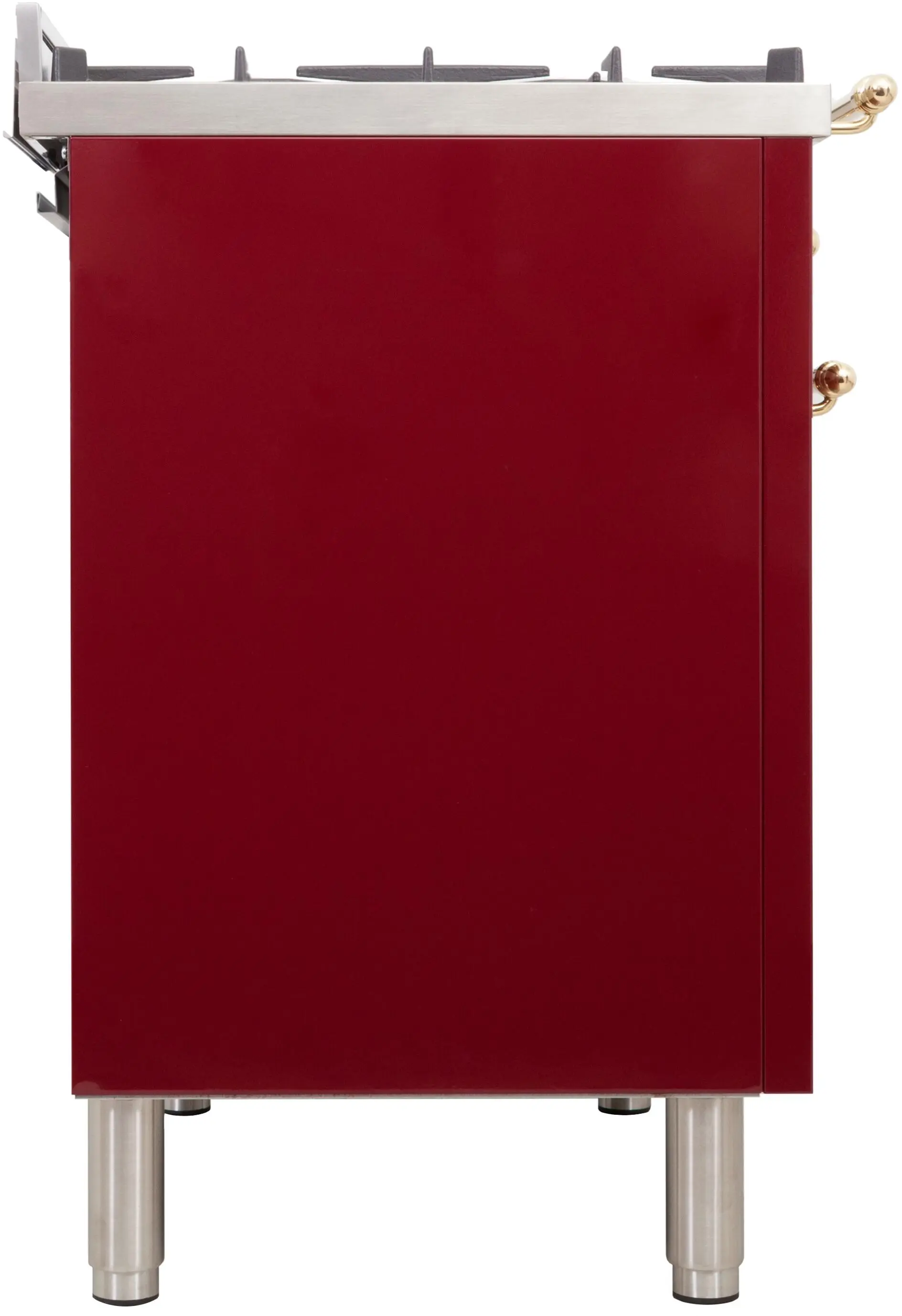 Ilve UPDN100FDMPRBLP Liquid Propane In Burgundy W/ Brass Trim