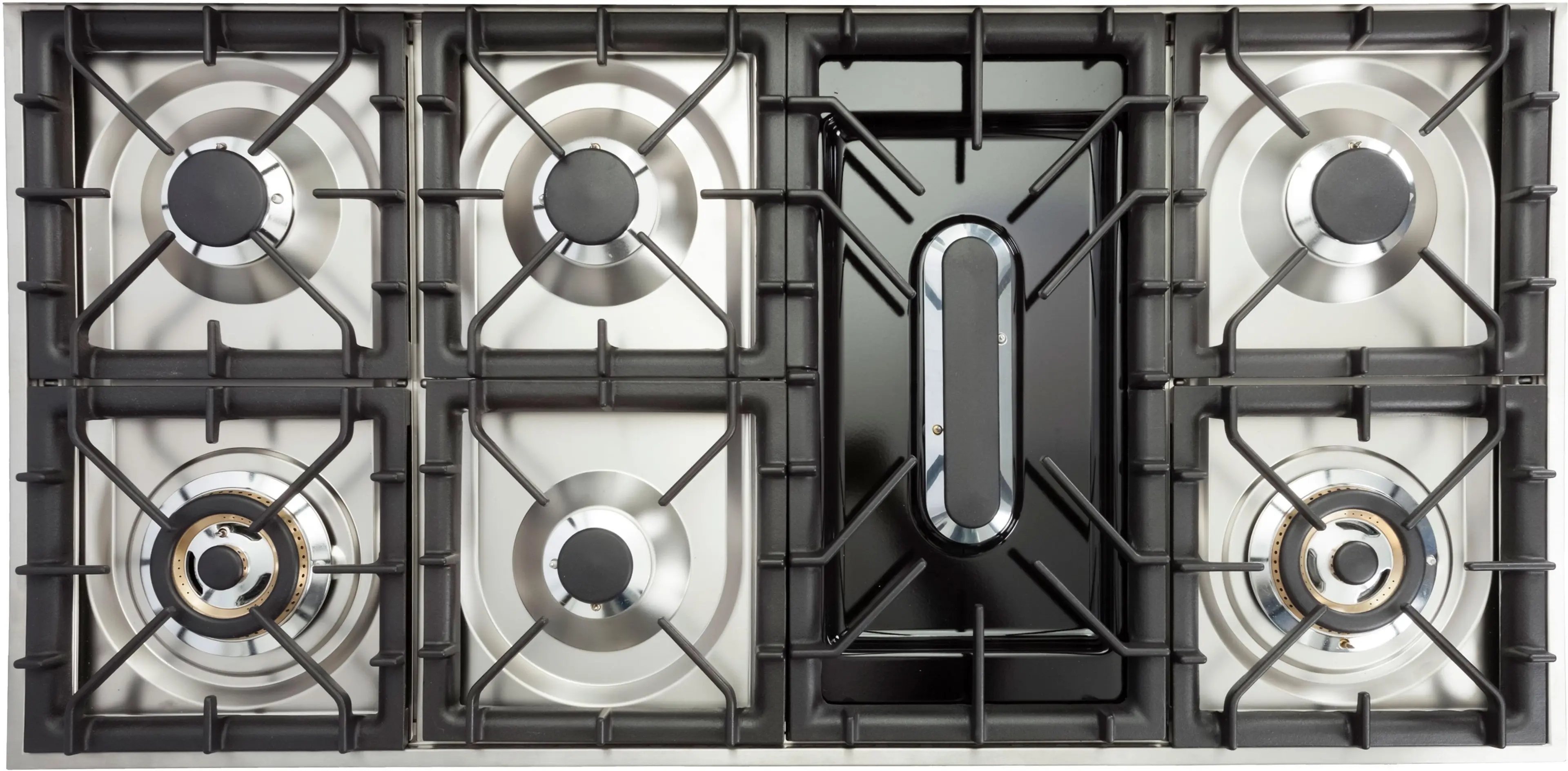 Ilve UPN120FDMPM Natural Gas In Matte Graphite W/ Brass Trim