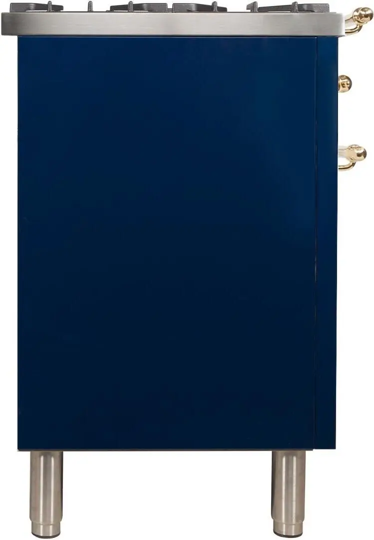 Ilve UPN120FDMPBL Natural Gas In Midnight Blue W/ Brass Trim