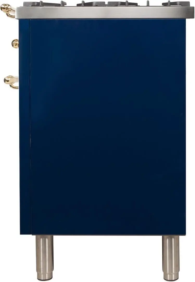 Ilve UPN120FDMPBL Natural Gas In Midnight Blue W/ Brass Trim