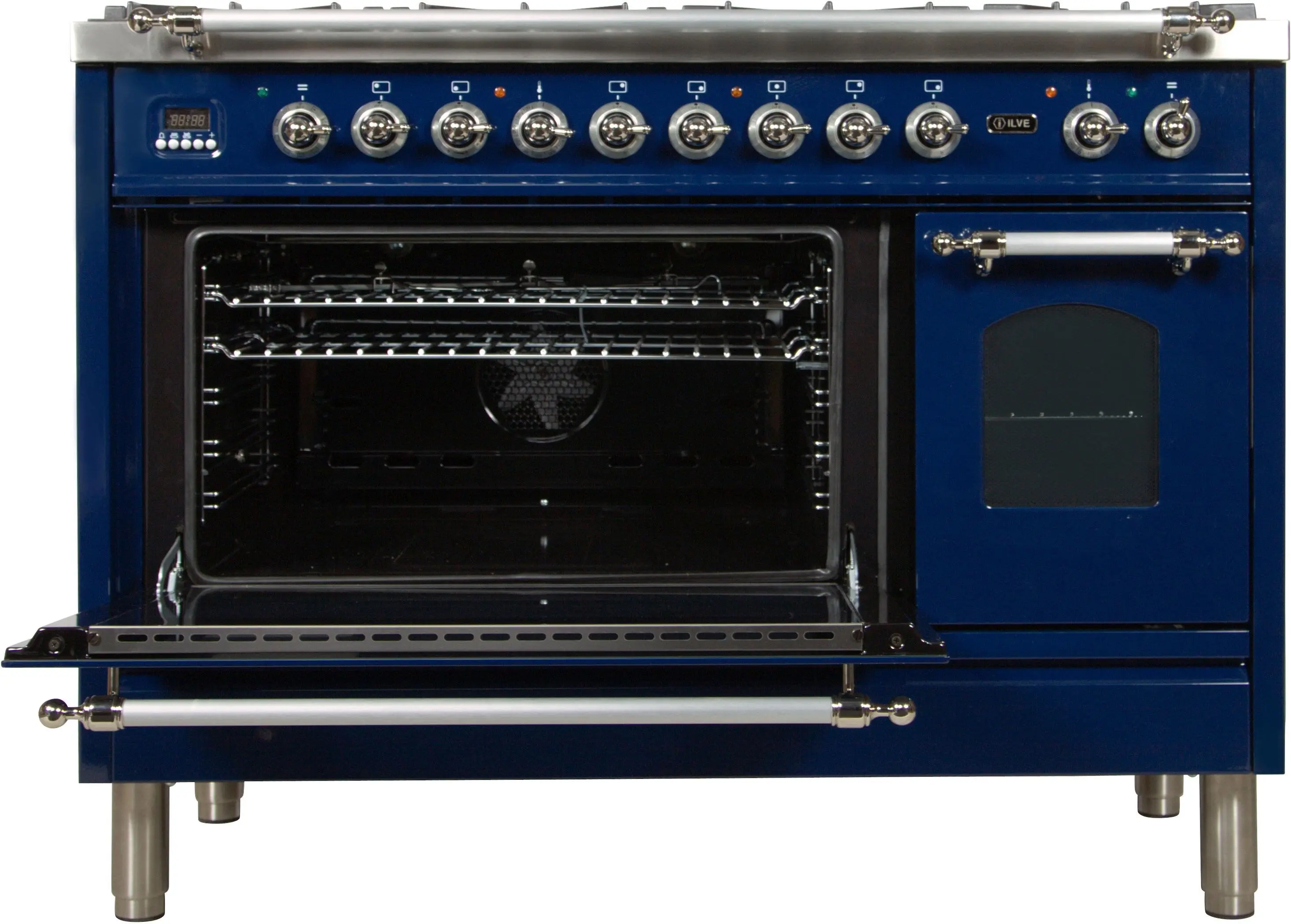 Ilve UPN120FDMPBLXLP Liquid Propane In Midnight Blue W/ Chrome Trim