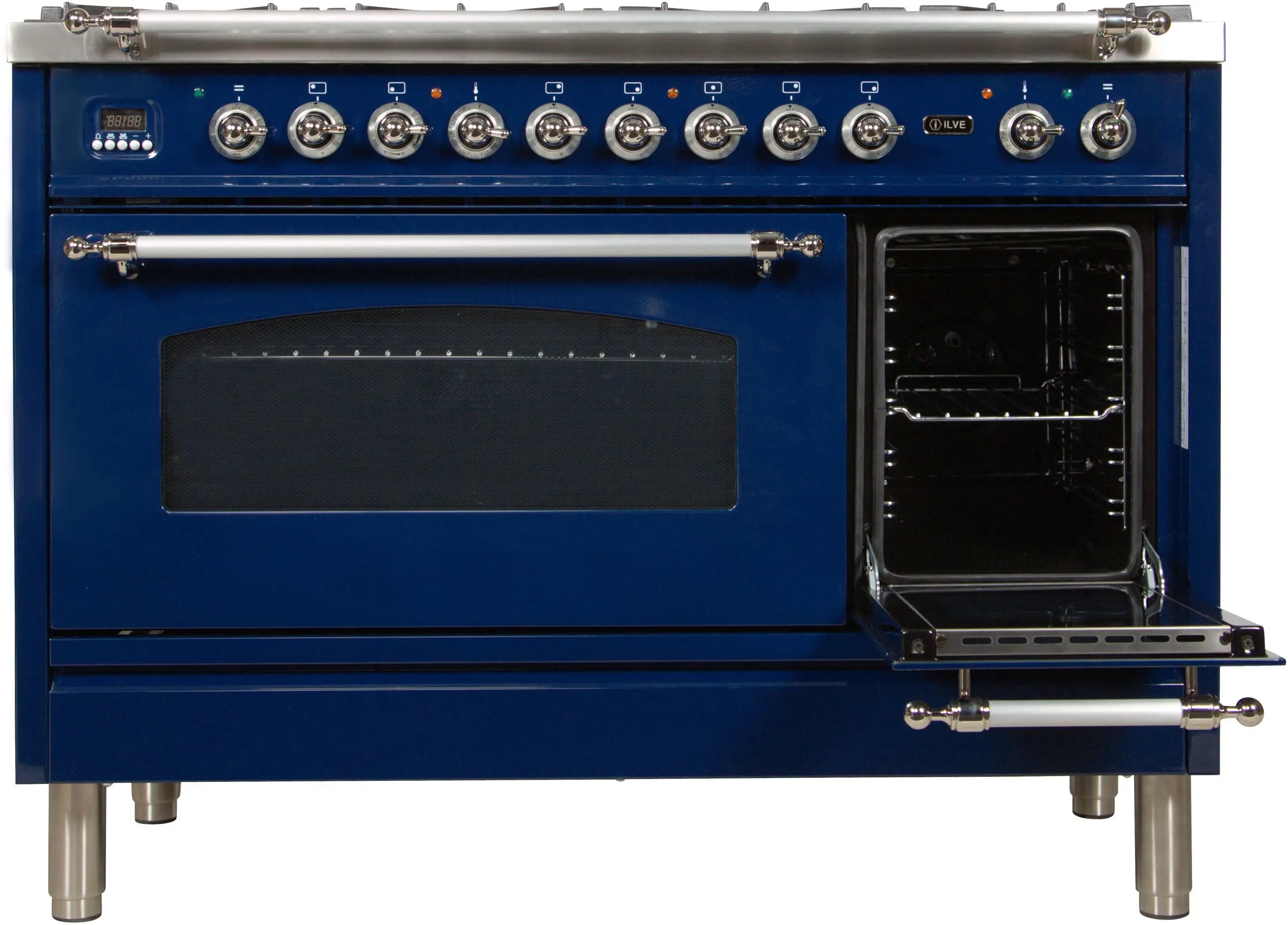 Ilve UPN120FDMPBLXLP Liquid Propane In Midnight Blue W/ Chrome Trim