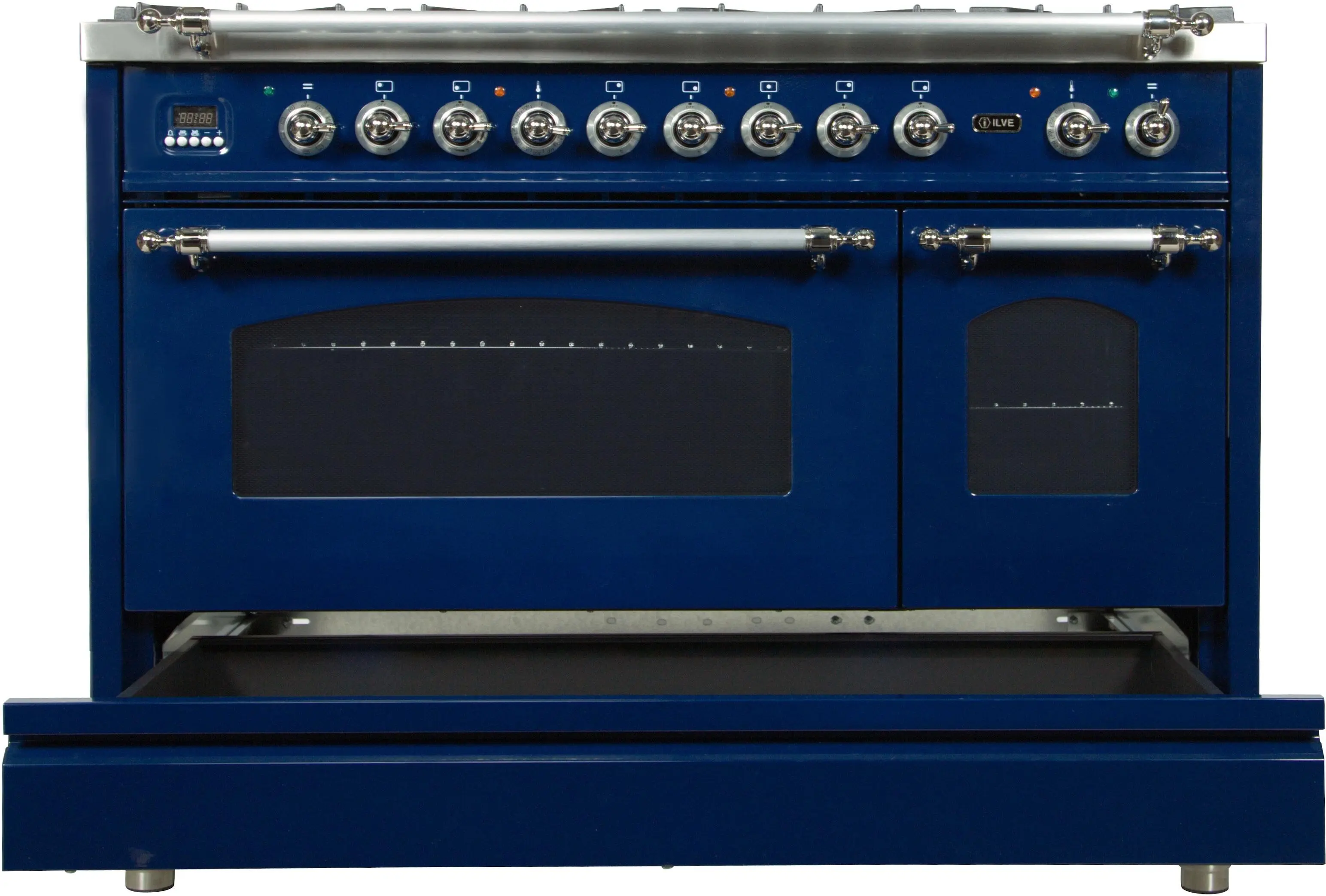Ilve UPN120FDMPBLXLP Liquid Propane In Midnight Blue W/ Chrome Trim