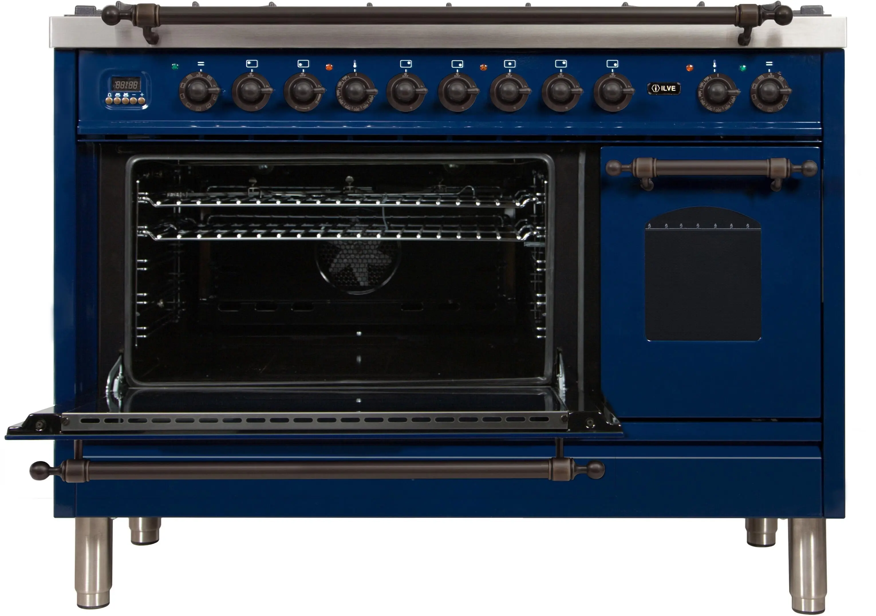 Ilve UPN120FDMPBLY Natural Gas In Midnight Blue W/ Bronze Trim