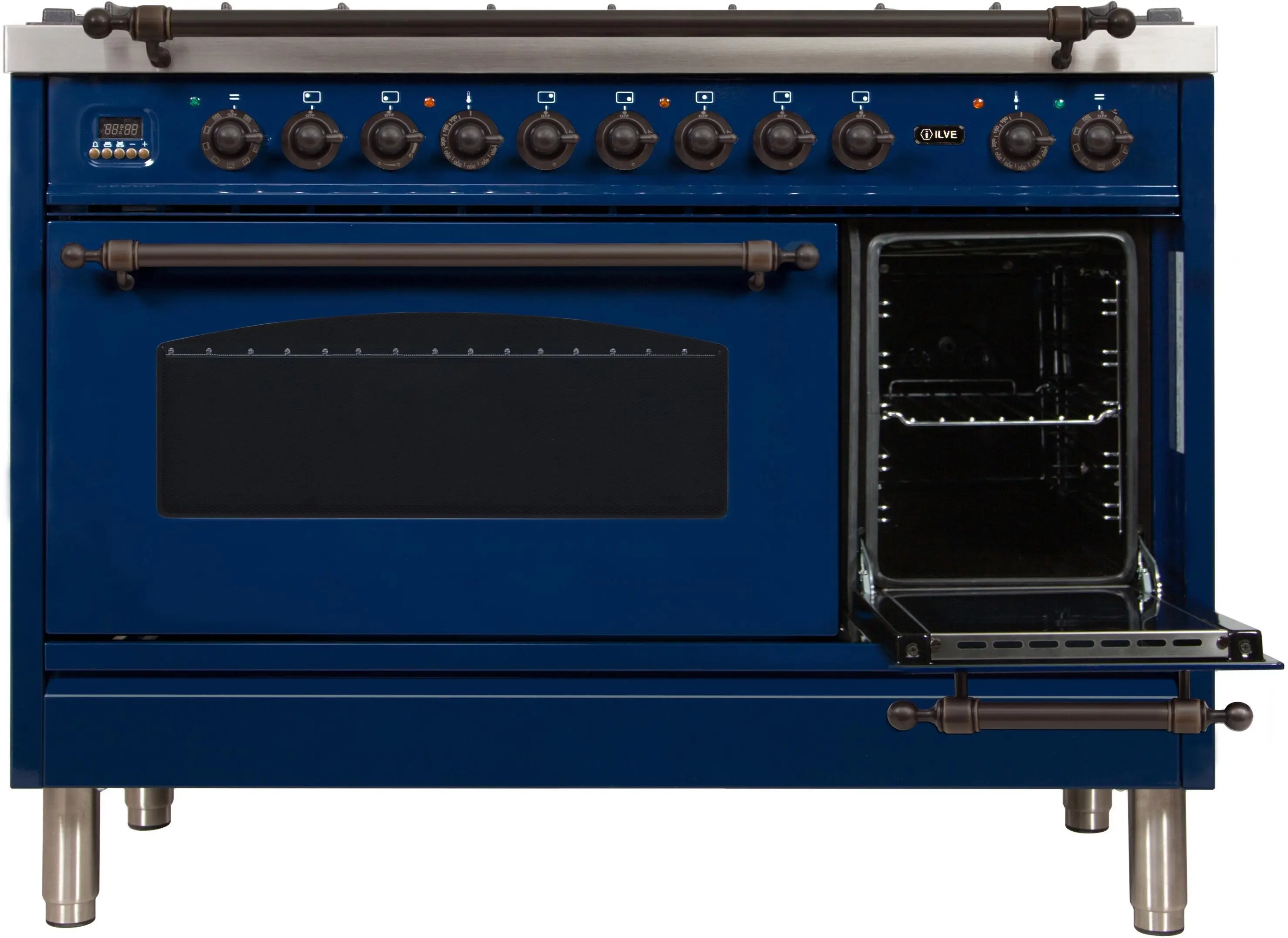 Ilve UPN120FDMPBLY Natural Gas In Midnight Blue W/ Bronze Trim