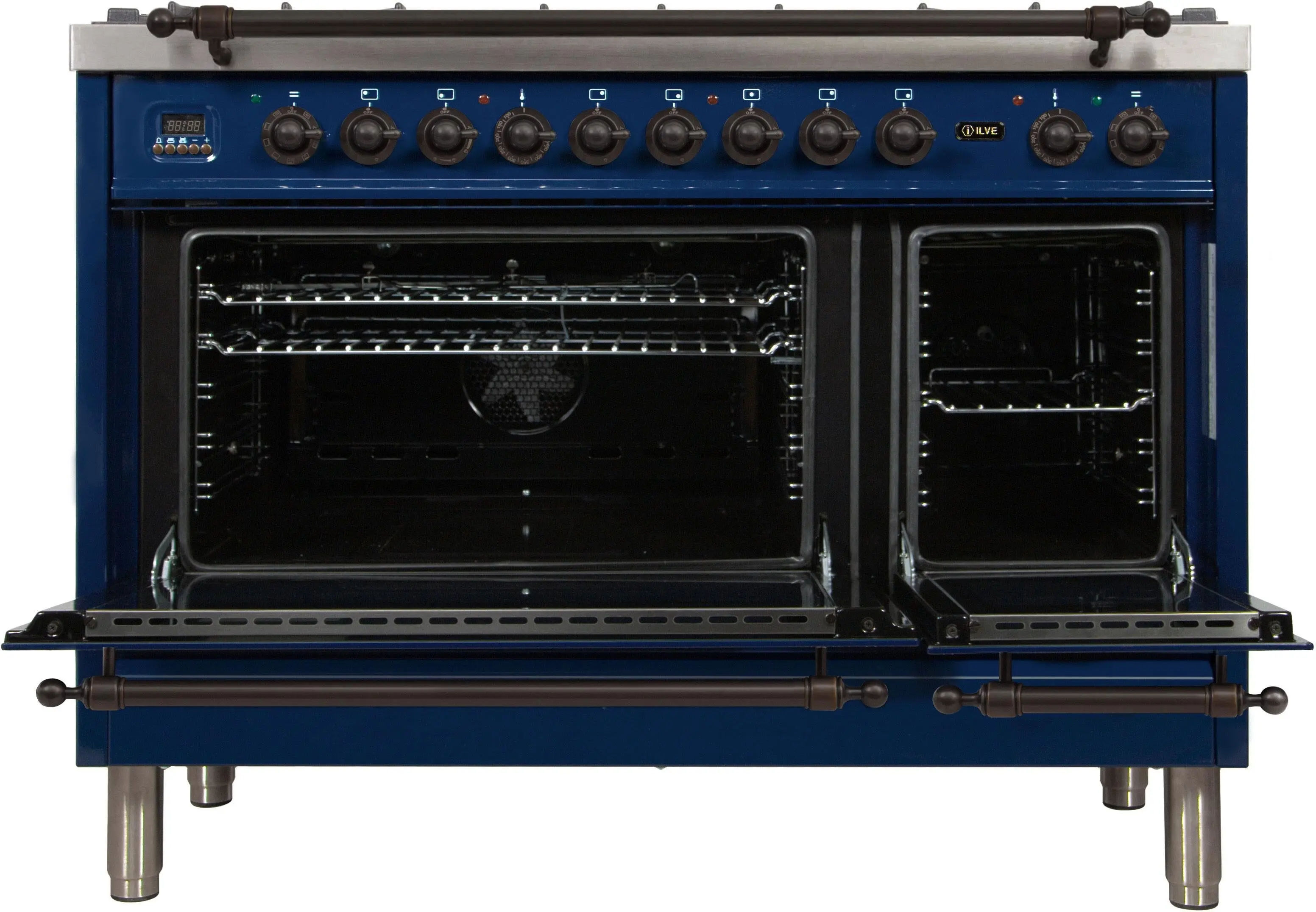 Ilve UPN120FDMPBLY Natural Gas In Midnight Blue W/ Bronze Trim