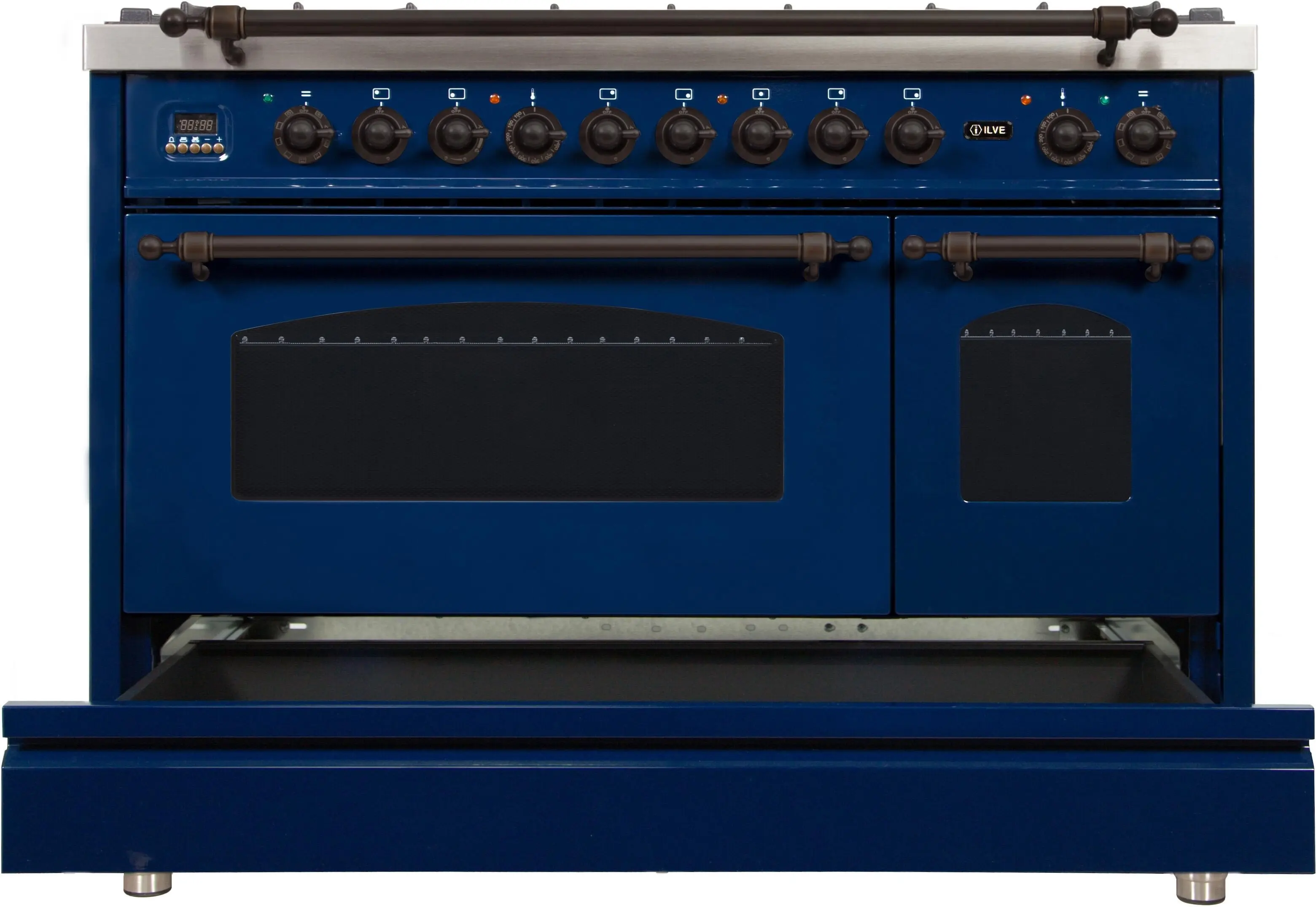 Ilve UPN120FDMPBLY Natural Gas In Midnight Blue W/ Bronze Trim