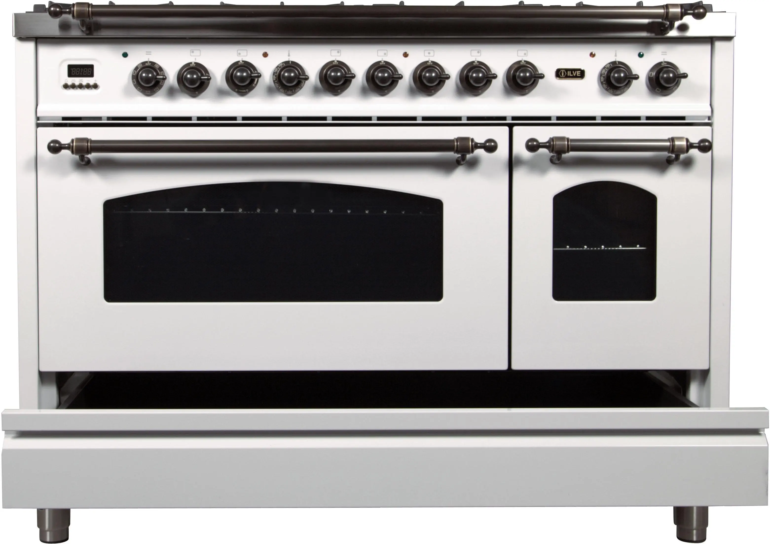 Ilve UPN120FDMPBY Natural Gas In White W/ Bronze Trim