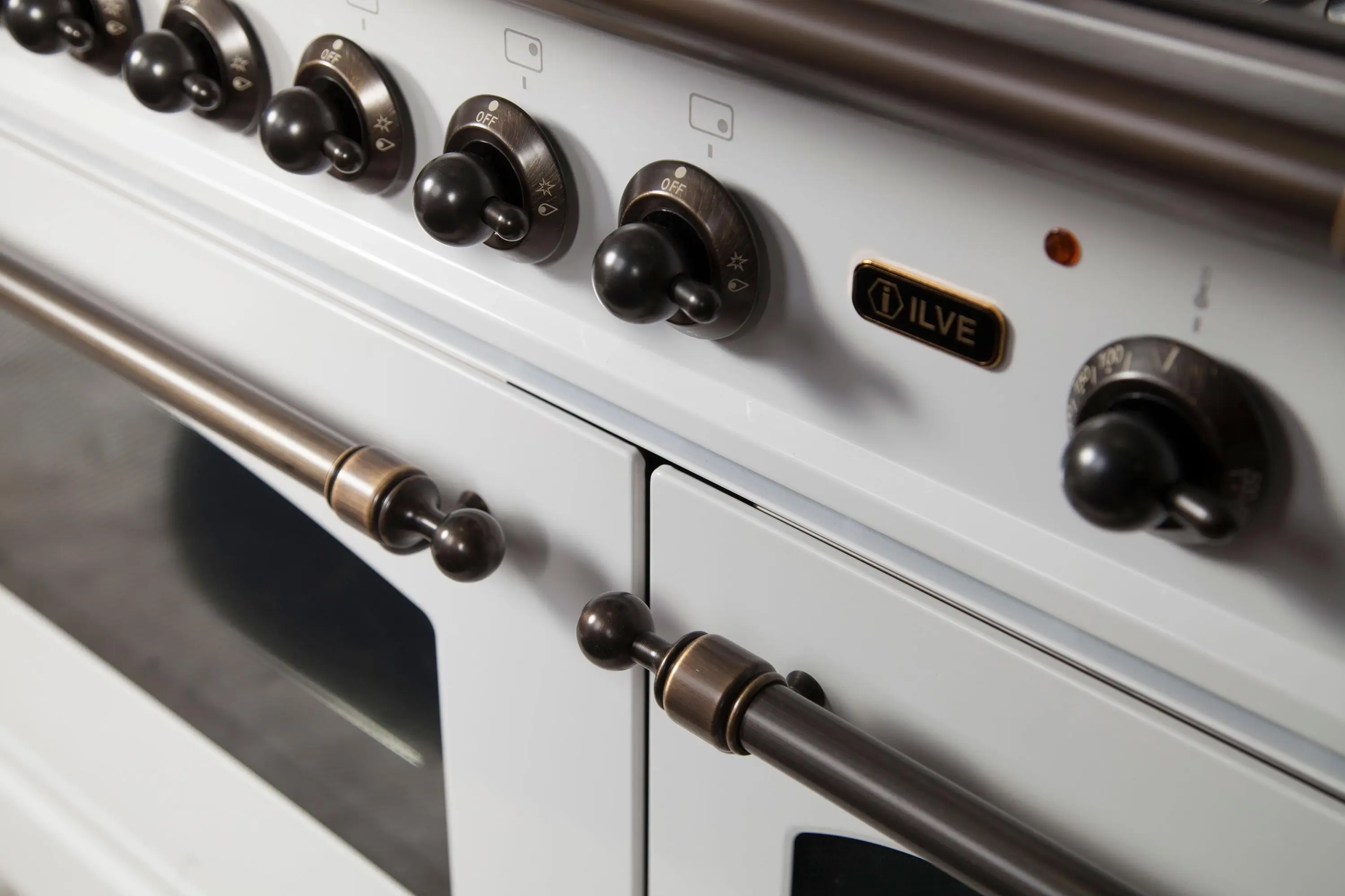 Ilve UPN120FDMPBY Natural Gas In White W/ Bronze Trim