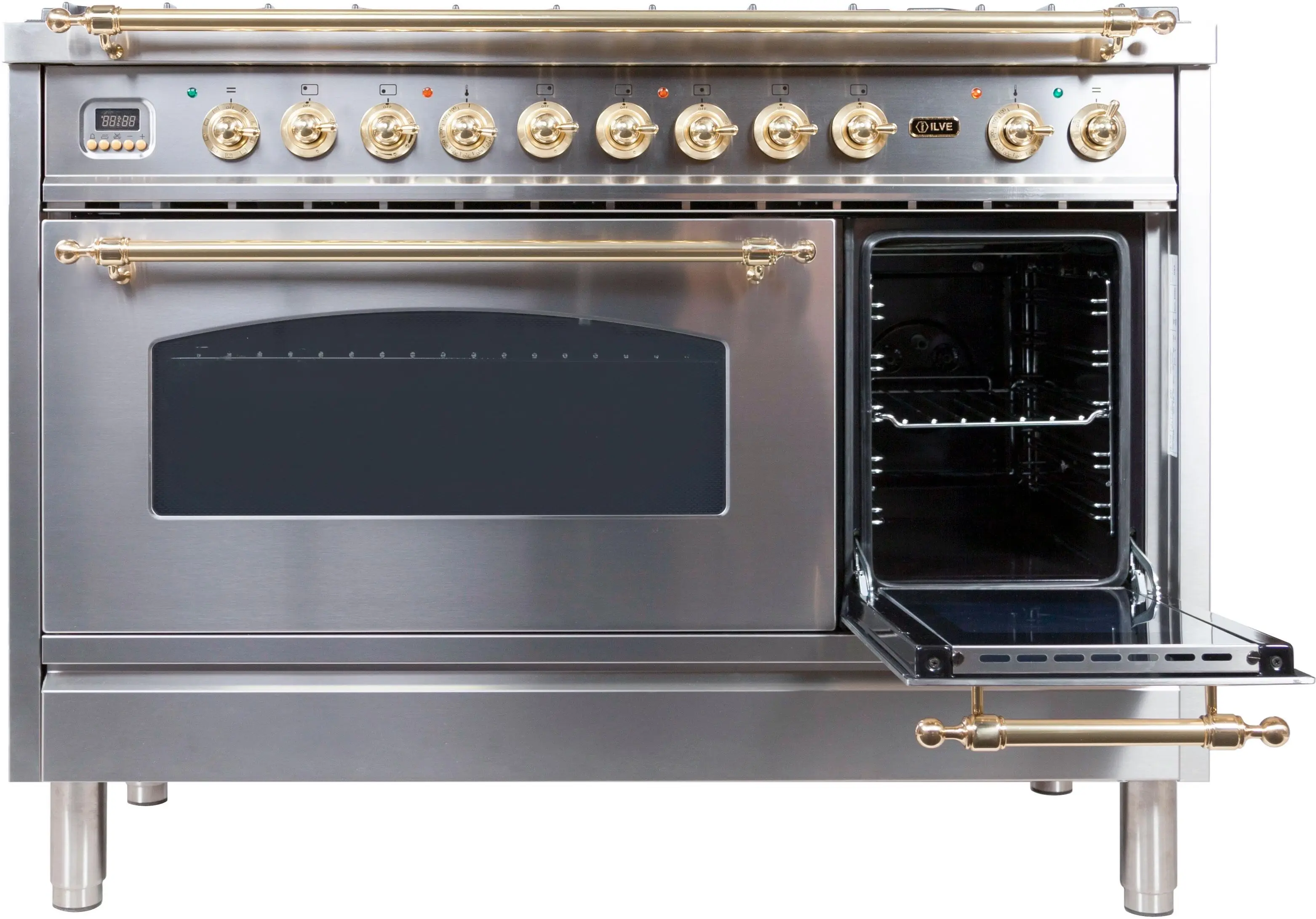 Ilve UPN120FDMPI Natural Gas In Stainless Steel W/ Brass Trim