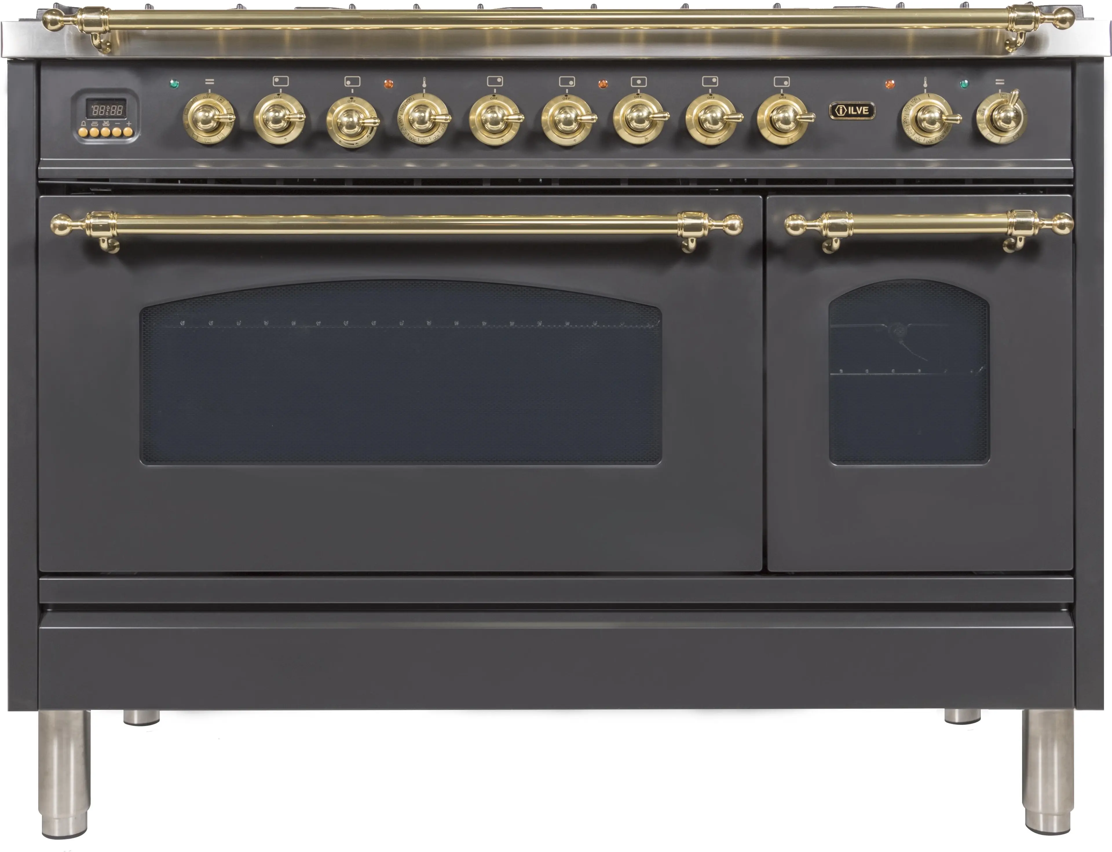 Ilve UPN120FDMPM Natural Gas In Matte Graphite W/ Brass Trim