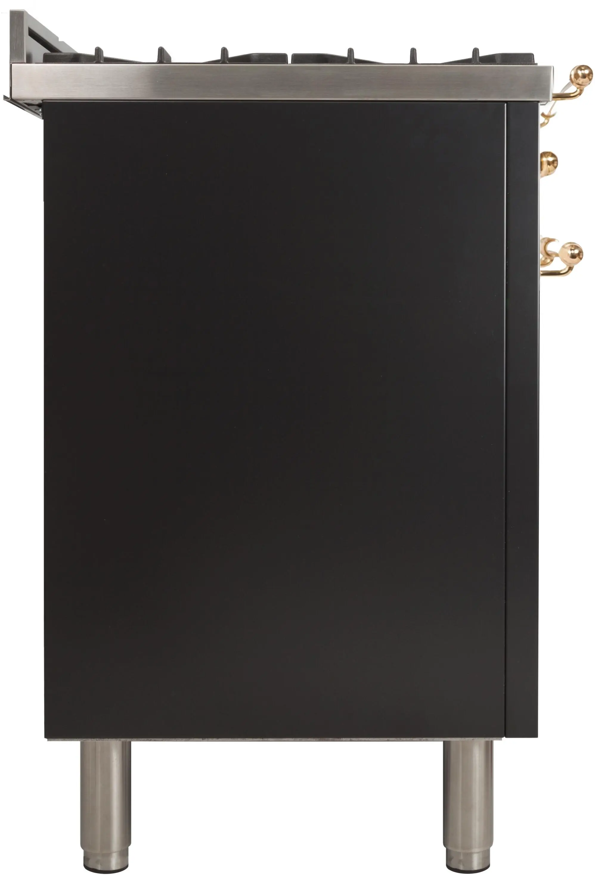 Ilve UPN120FDMPM Natural Gas In Matte Graphite W/ Brass Trim