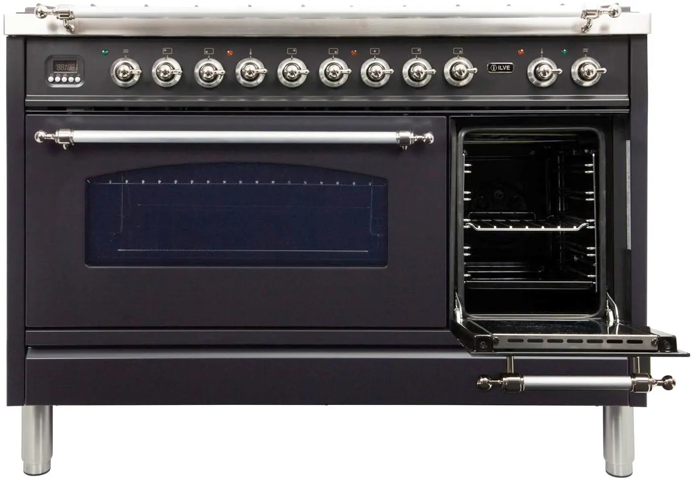 Ilve UPN120FDMPMXLP Liquid Propane In Matte Graphite W/ Chrome Trim