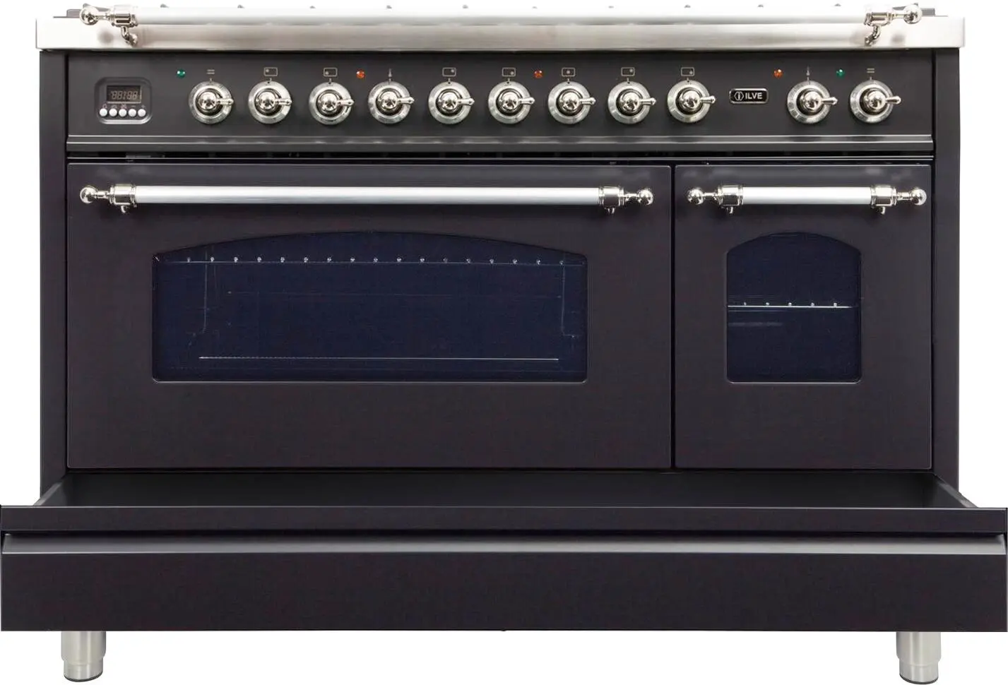 Ilve UPN120FDMPMXLP Liquid Propane In Matte Graphite W/ Chrome Trim