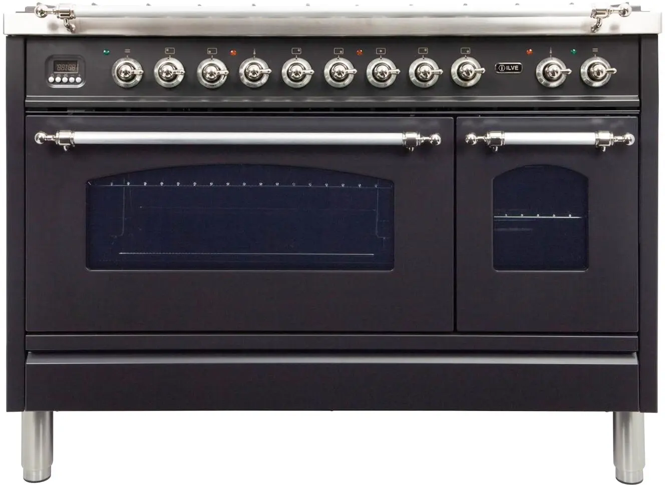 Ilve UPN120FDMPMX Natural Gas In Matte Graphite W/ Chrome Trim