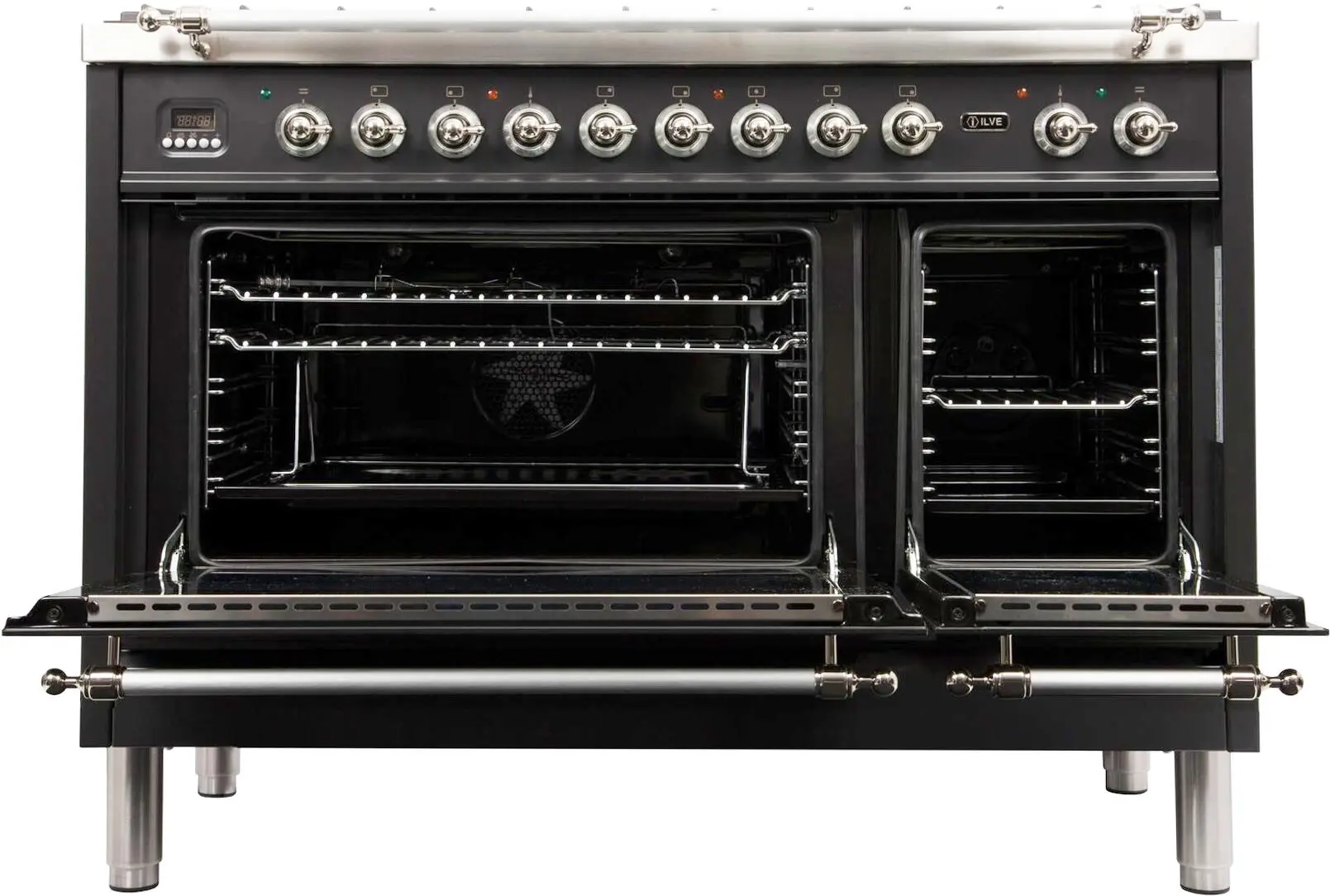 Ilve UPN120FDMPMX Natural Gas In Matte Graphite W/ Chrome Trim