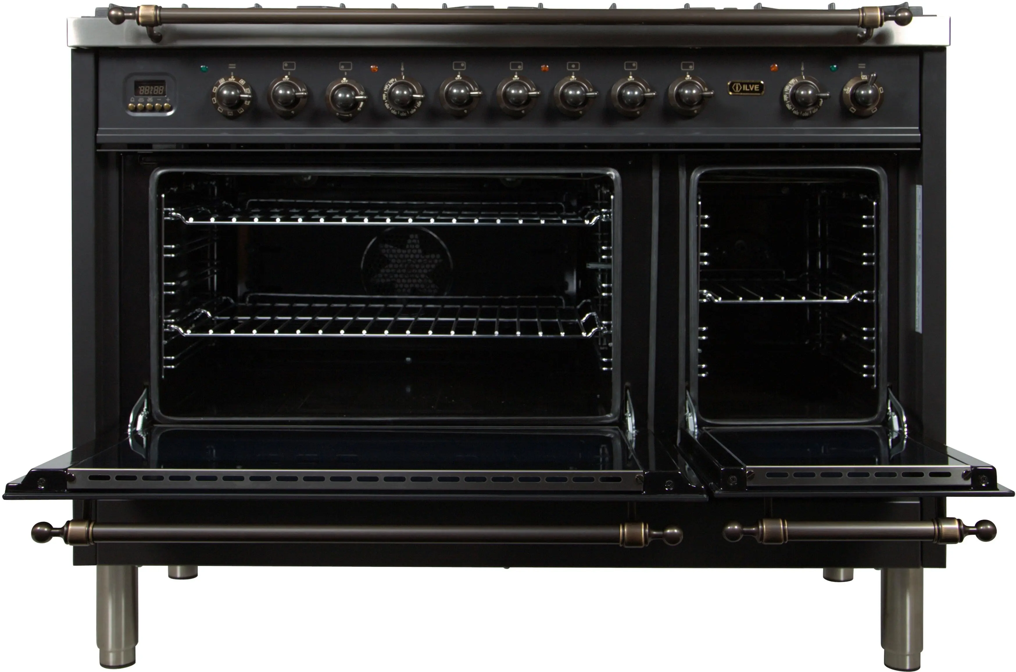 Ilve UPN120FDMPMYLP Liquid Propane In Matte Graphite W/ Bronze Trim