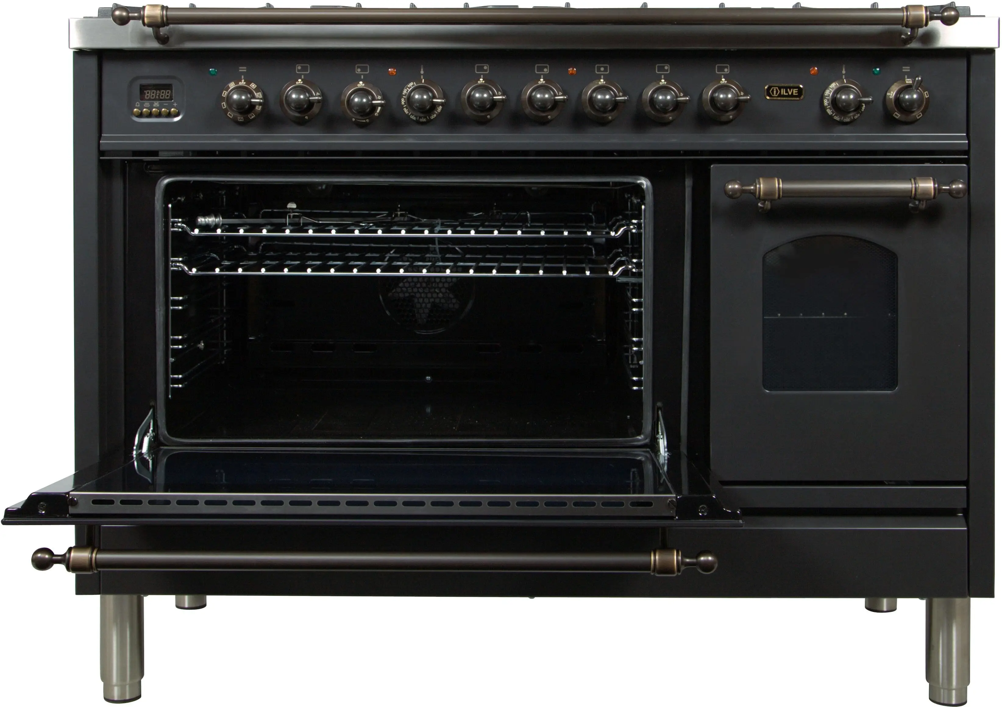 Ilve UPN120FDMPMYLP Liquid Propane In Matte Graphite W/ Bronze Trim