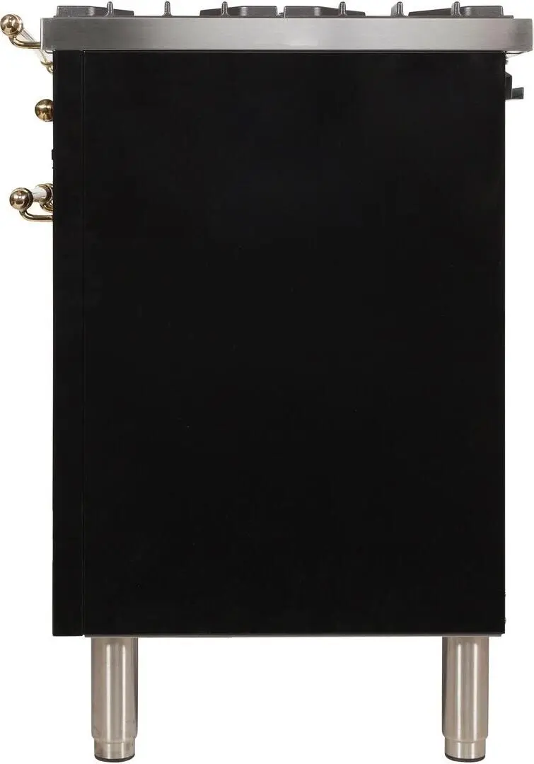 Ilve UPN120FDMPNXLP Liquid Propane In Glossy Black W/ Chrome Trim