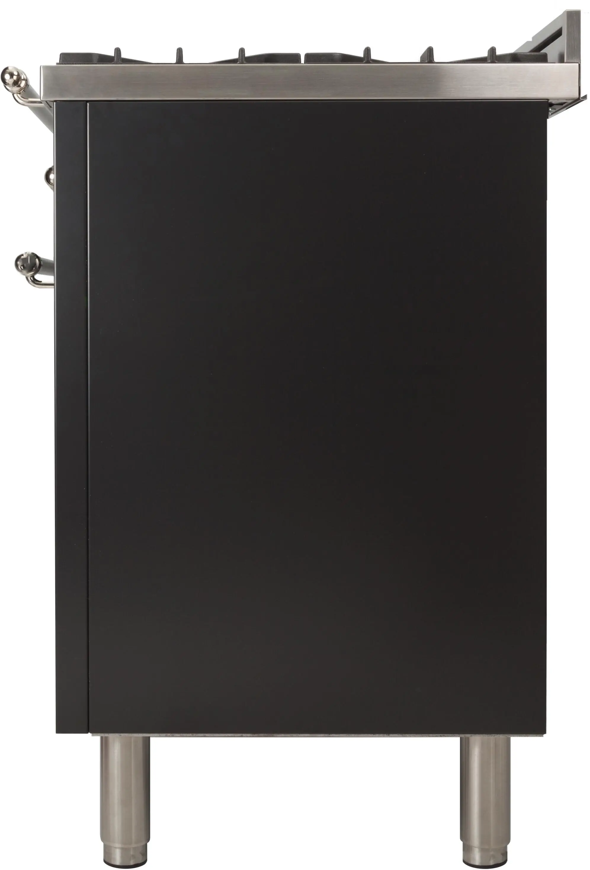 Ilve UPN120FDMPNX Natural Gas In Glossy Black W/ Chrome Trim