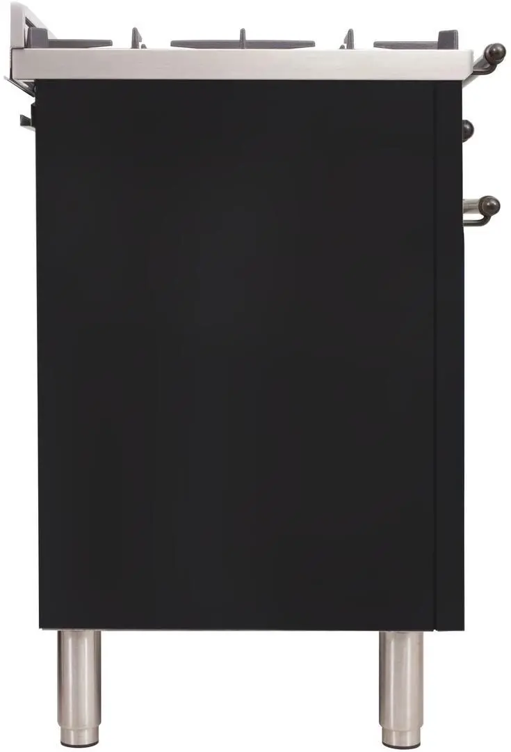 Ilve UPN120FDMPNYLP Liquid Propane In Glossy Black W/ Bronze Trim
