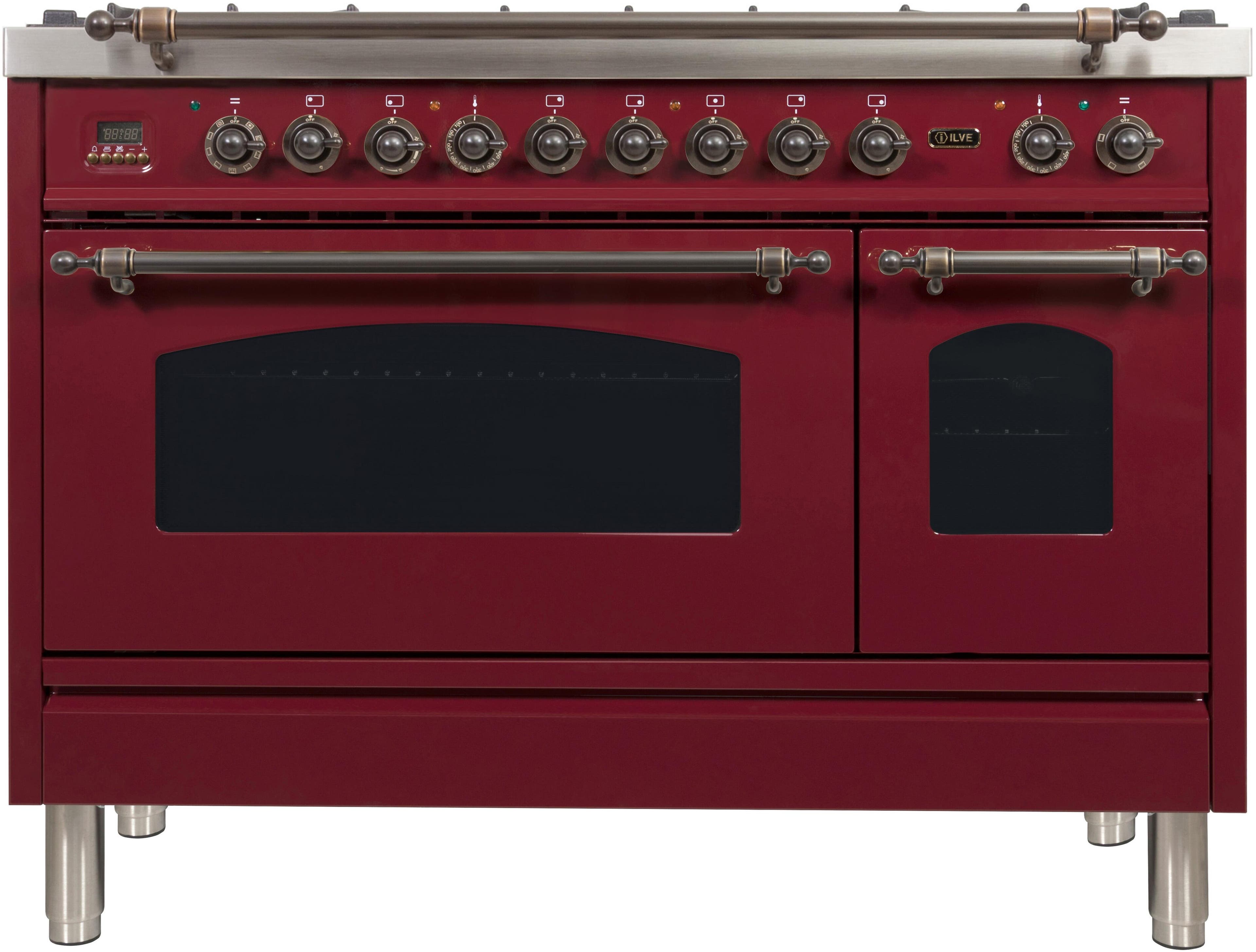 Ilve UPN120FDMPRBYLP Liquid Propane In Burgundy W/ Bronze Trim