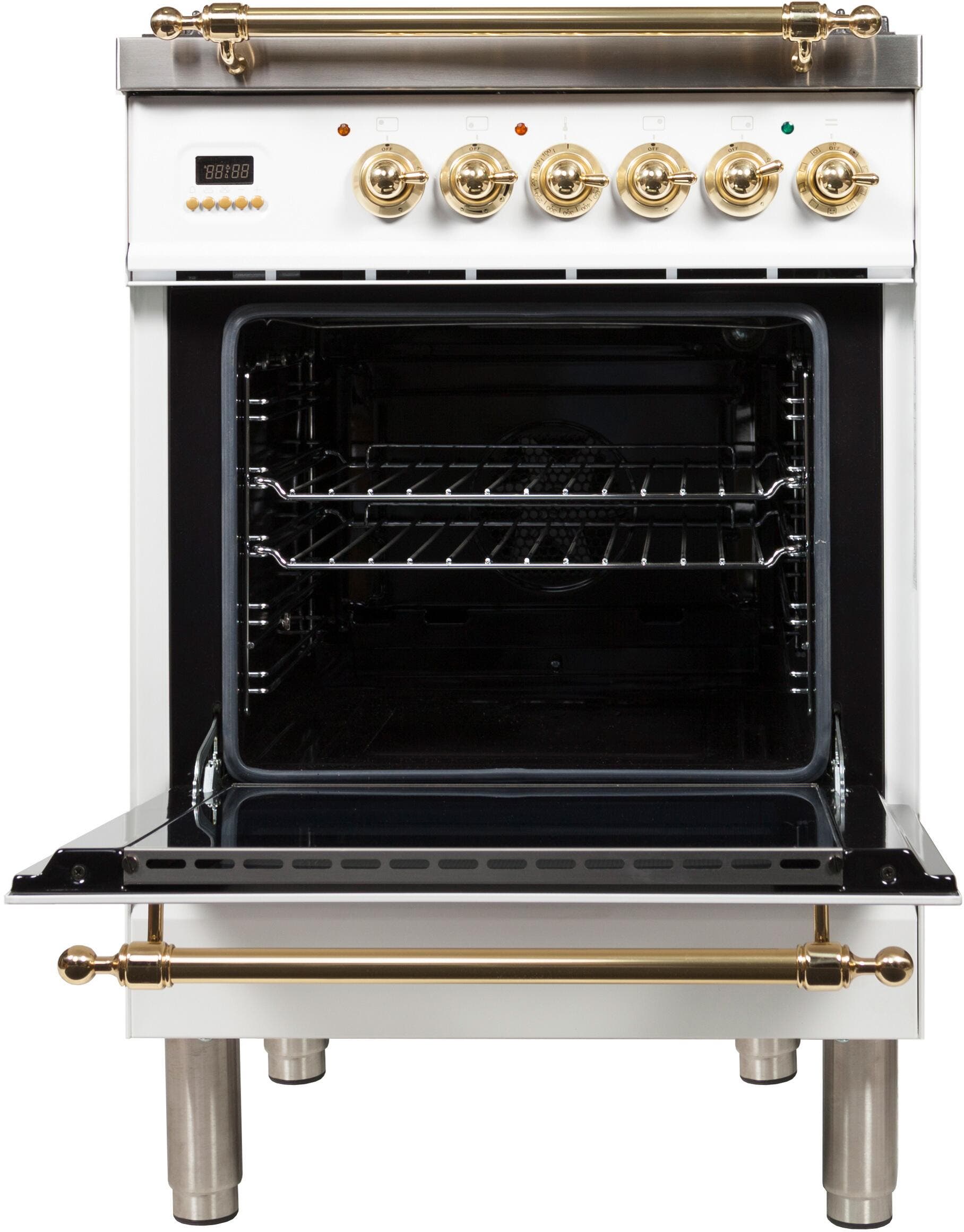 Ilve UPN60DMPBLP Liquid Propane In White W/ Brass Trim